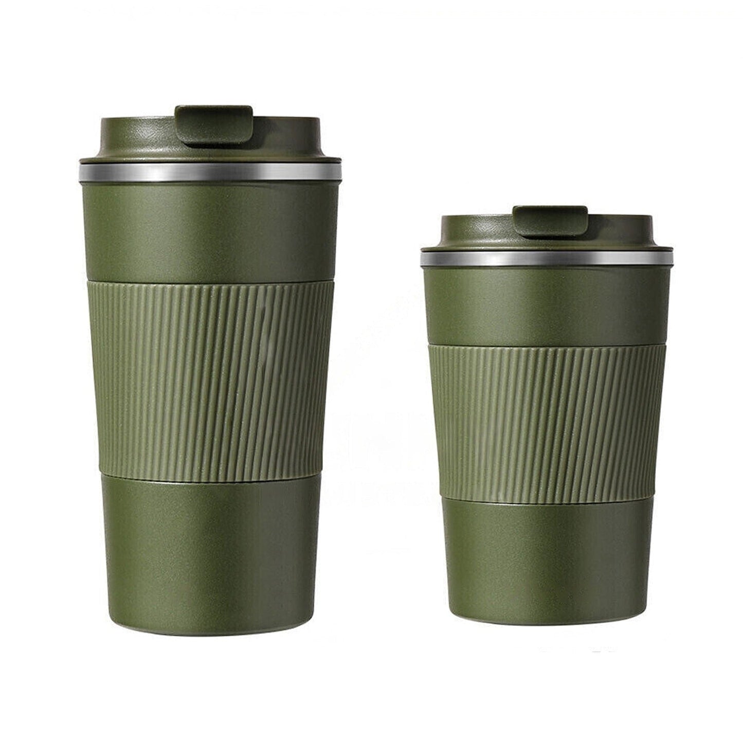 Green Insulated Stainless Steel Coffee Mug Double Wall Leakproof Travel Cup