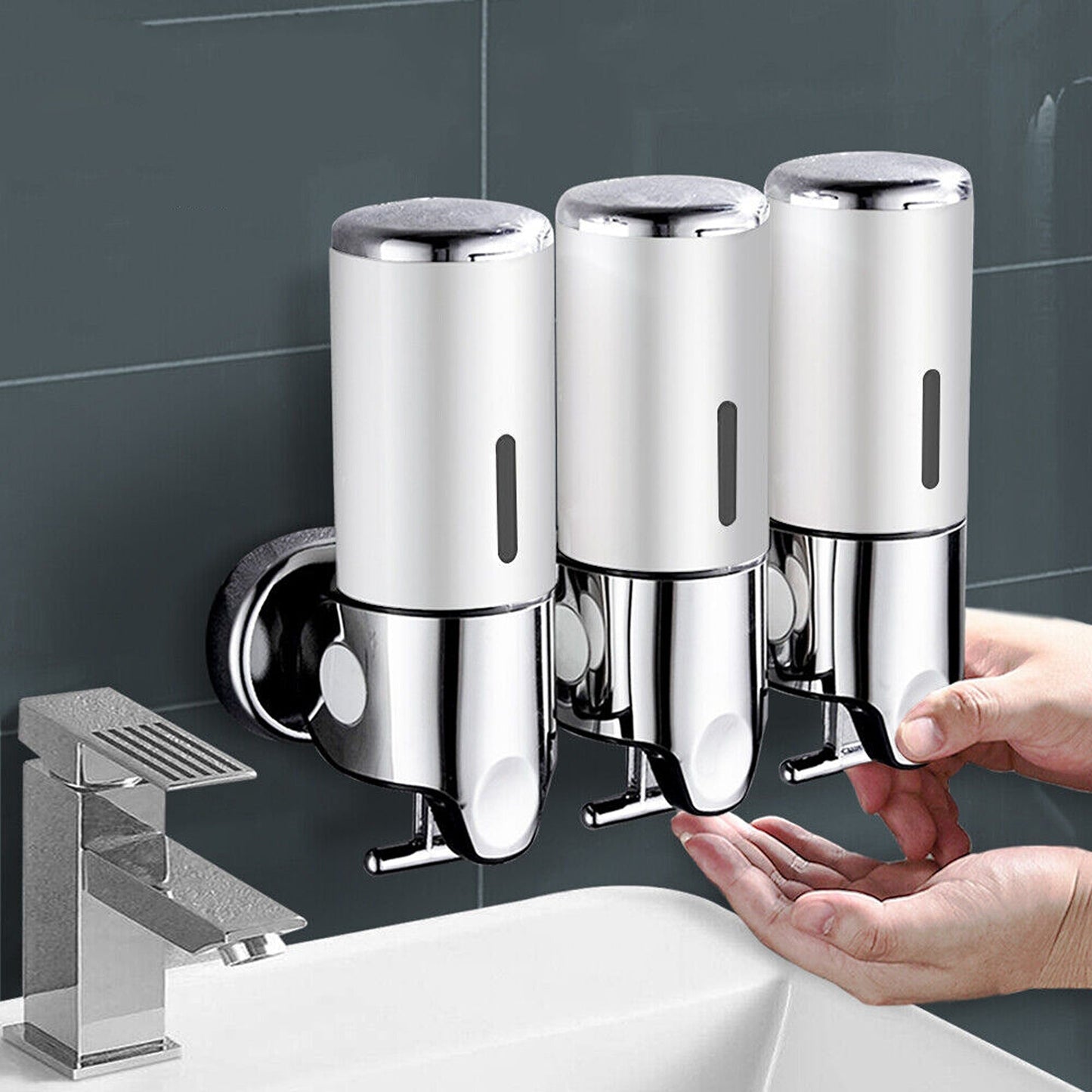 Wall Mounted 1500ml Soap Dispenser for Bathroom - Shampoo and Gel Pump