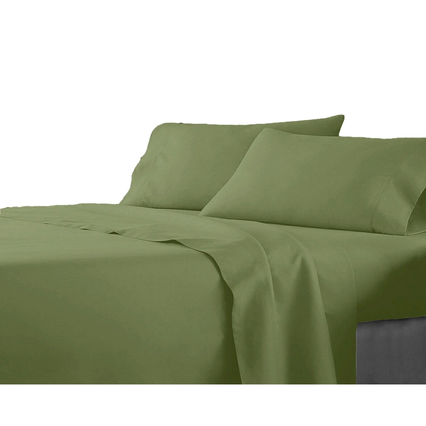 Green Flat Fitted Sheet Set Bed Single KS Double Queen King