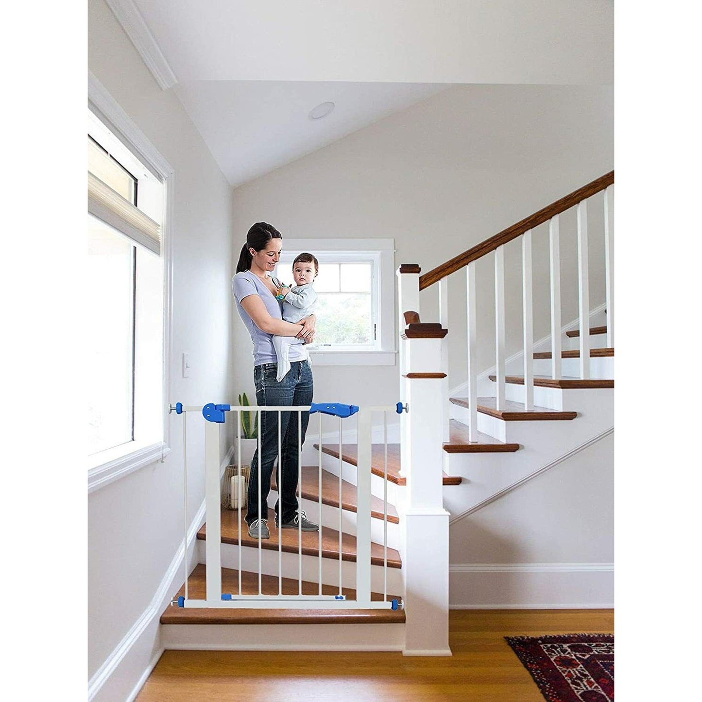 Wide Baby and Pet Room Divider Safety Barrier Gate with Adjustable Length