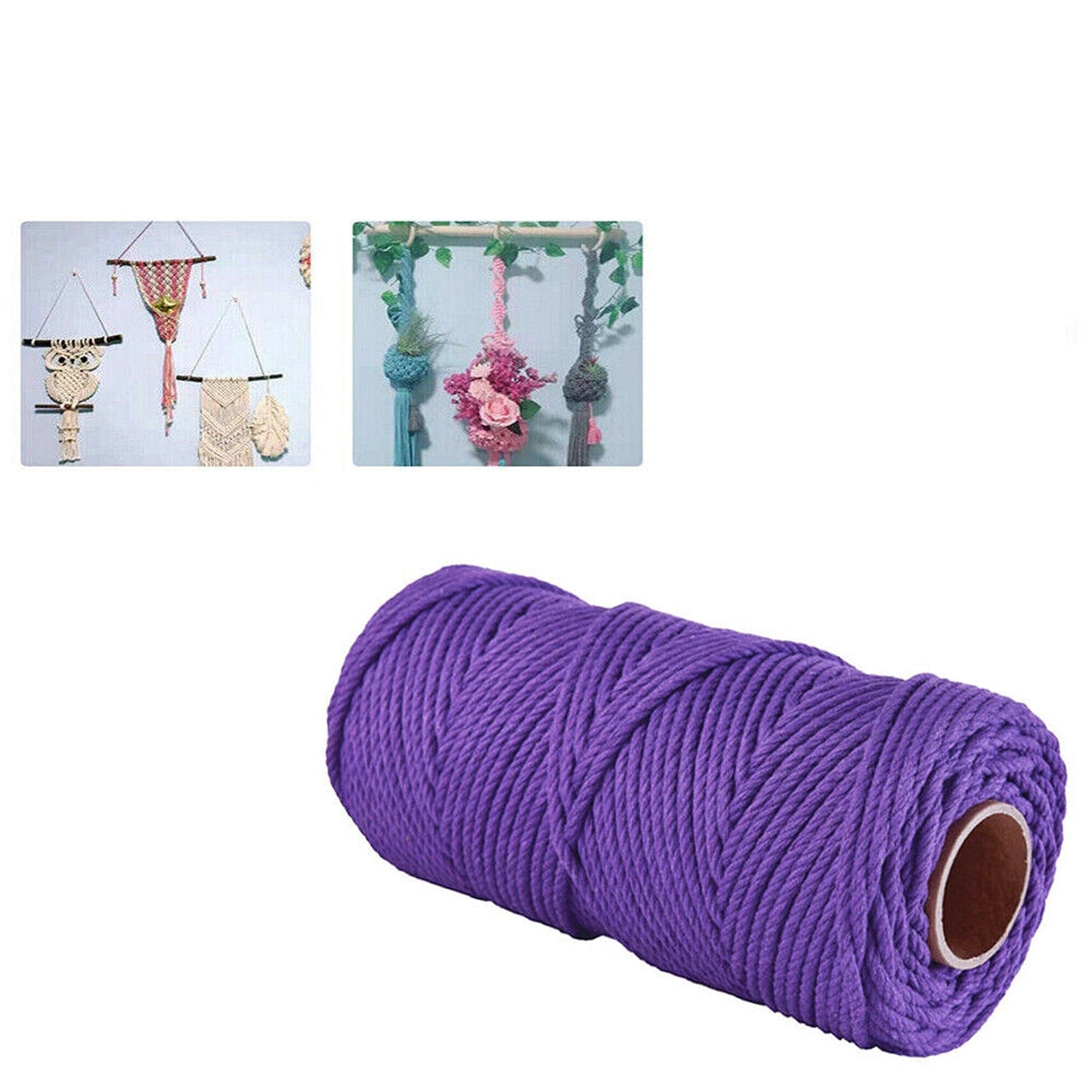 Purple Craft Macrame Twisted Cotton Artisan Rope Weaving Wire