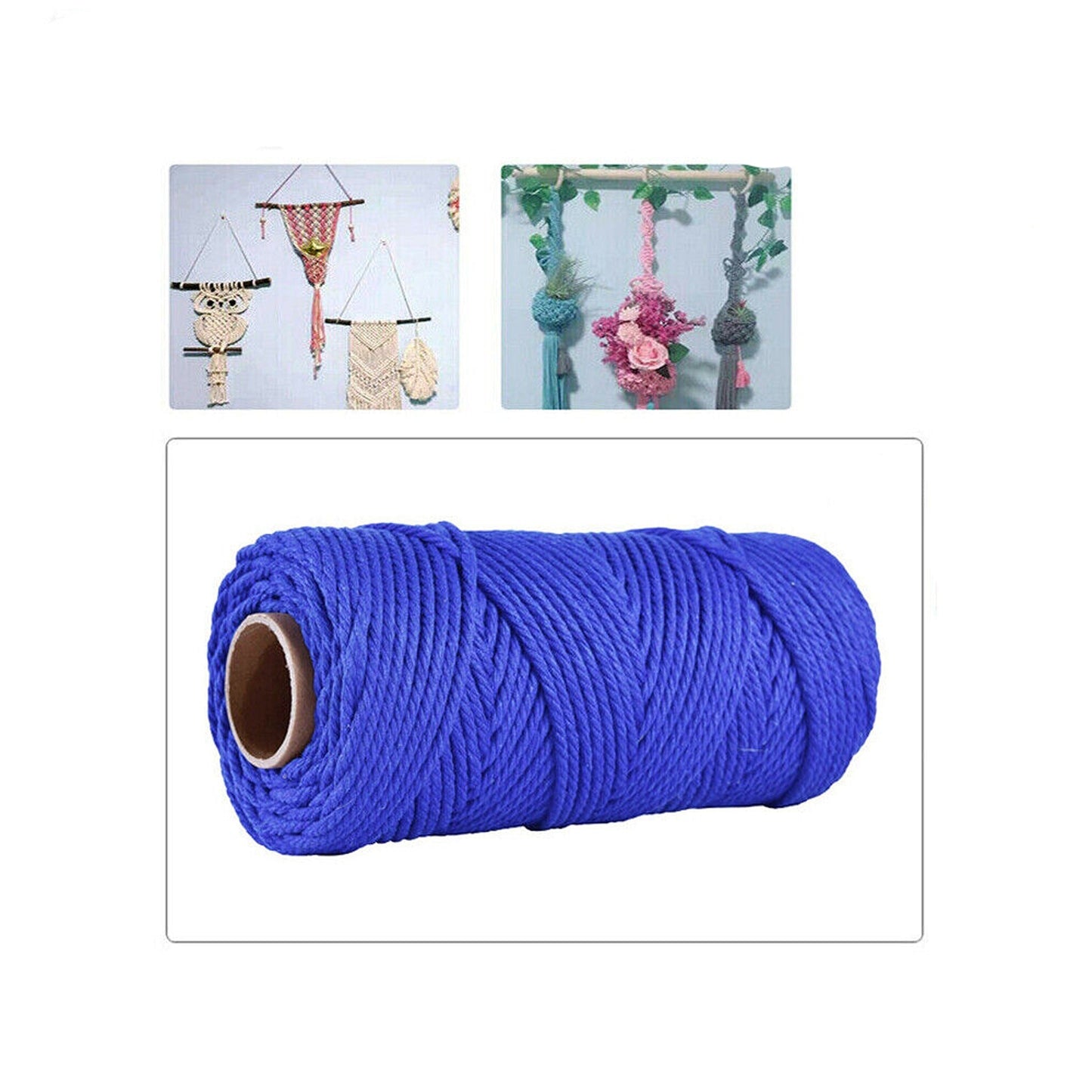 Blue Craft Macrame Twisted Cotton Artisan Rope Weaving Wire