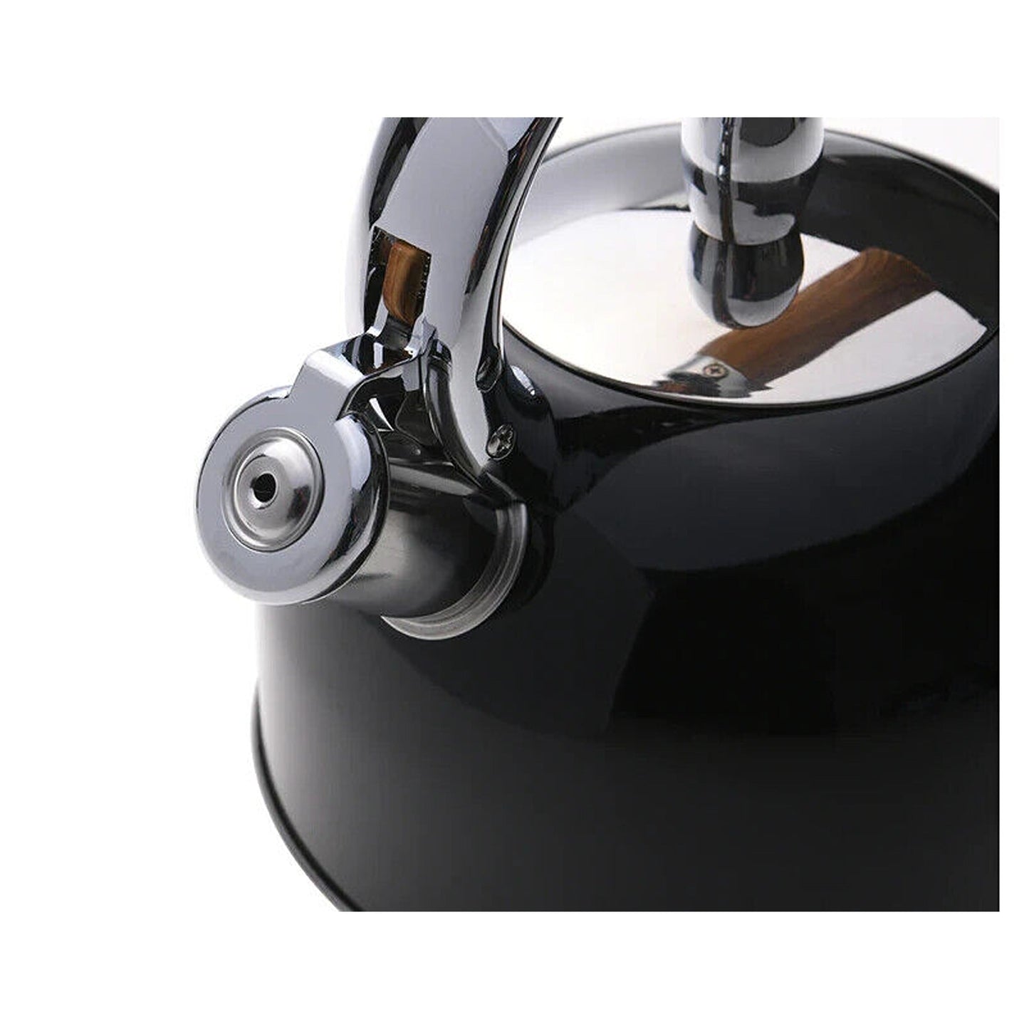Black Bamboo Whistling Stovetop Kettle 2.5L Capacity