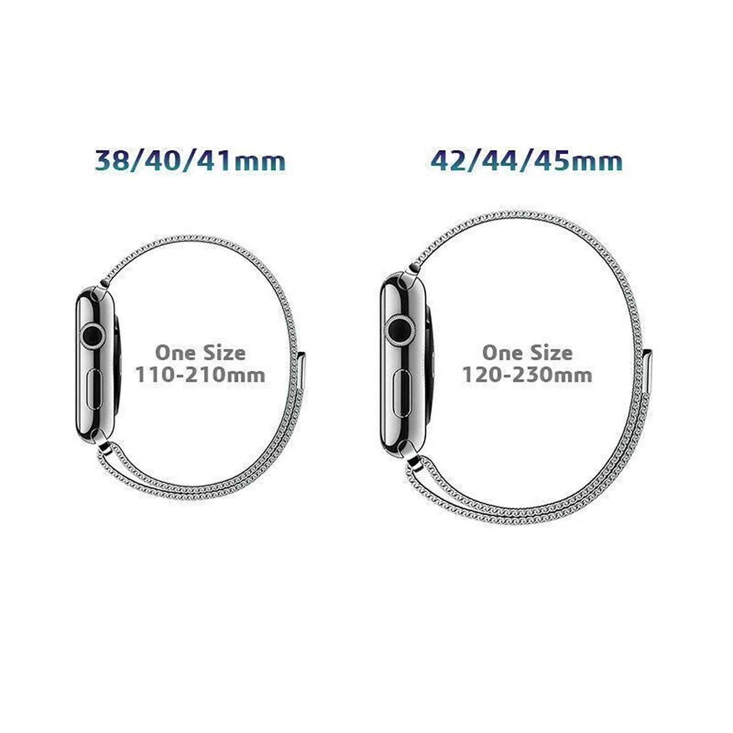 SilverMagnetic Stainless Steel Strap For Watch iWatch Band Series 9 8 7 SE 6 5 4