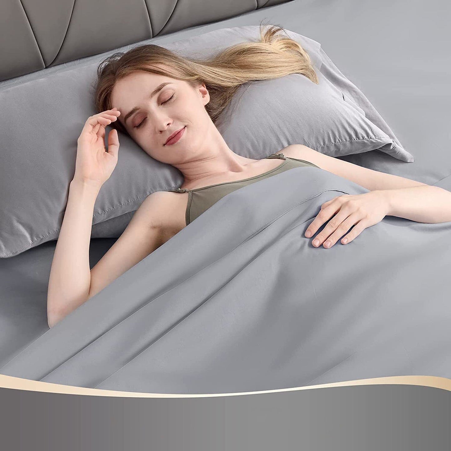 Silver Ultra Soft Deep Fitted Sheet Set with Pillowcases
