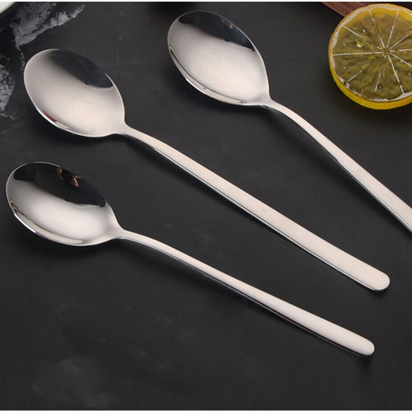 6pcs Stainless Steel Long Handle Tea Spoons for Latte Ice Cream
