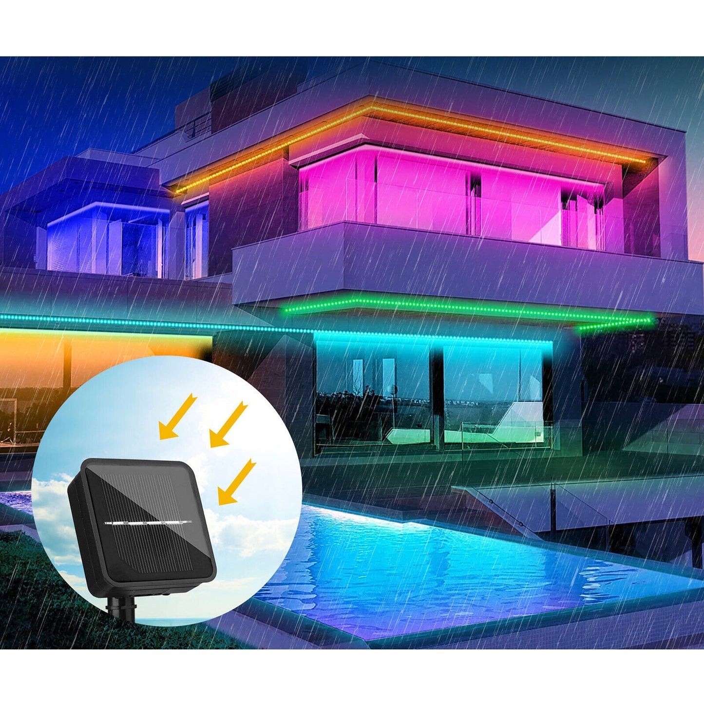 5M RGB Outdoor Garden Patio Party Solar Powered LED Strip Lights