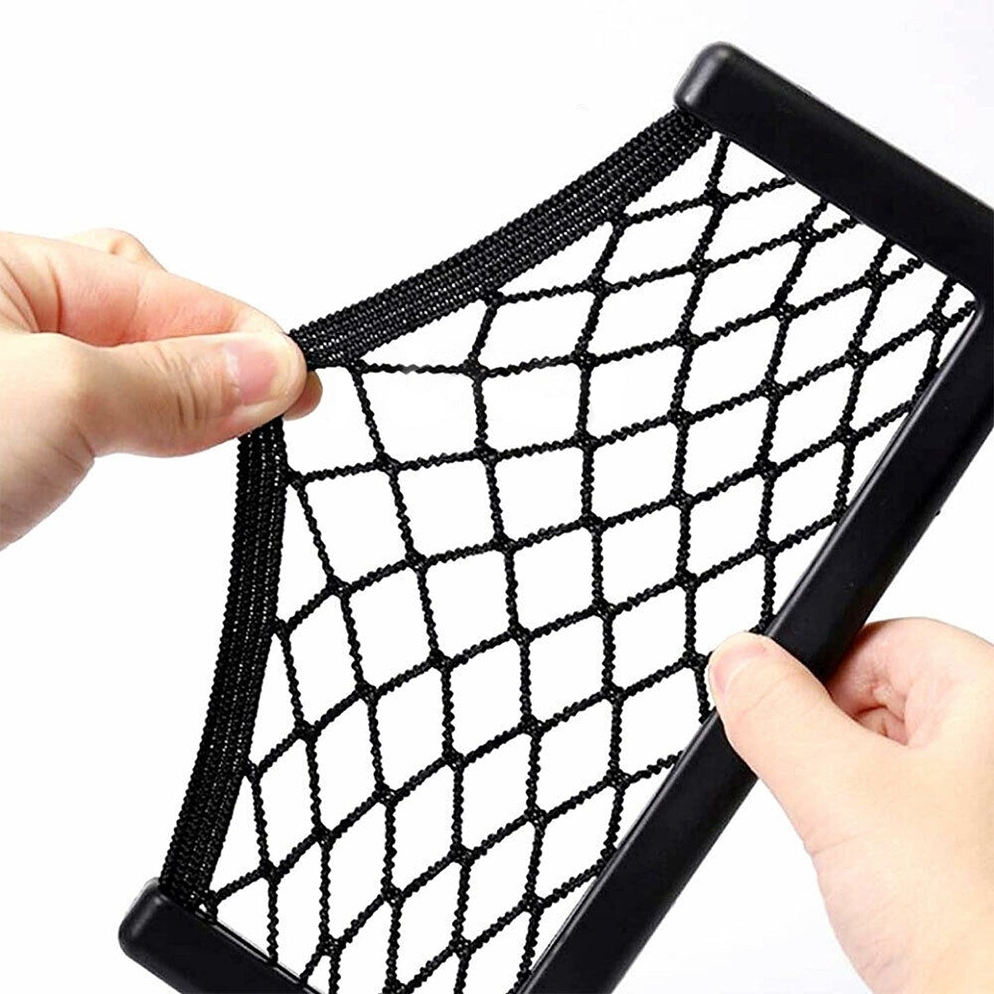 2pcs Car Storage Mesh Organizer Medium Black Truck Holder Pocket