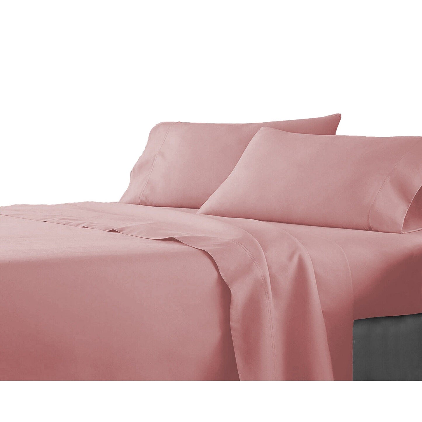 Blush Flat Fitted Sheet Set Bed Single KS Double Queen King