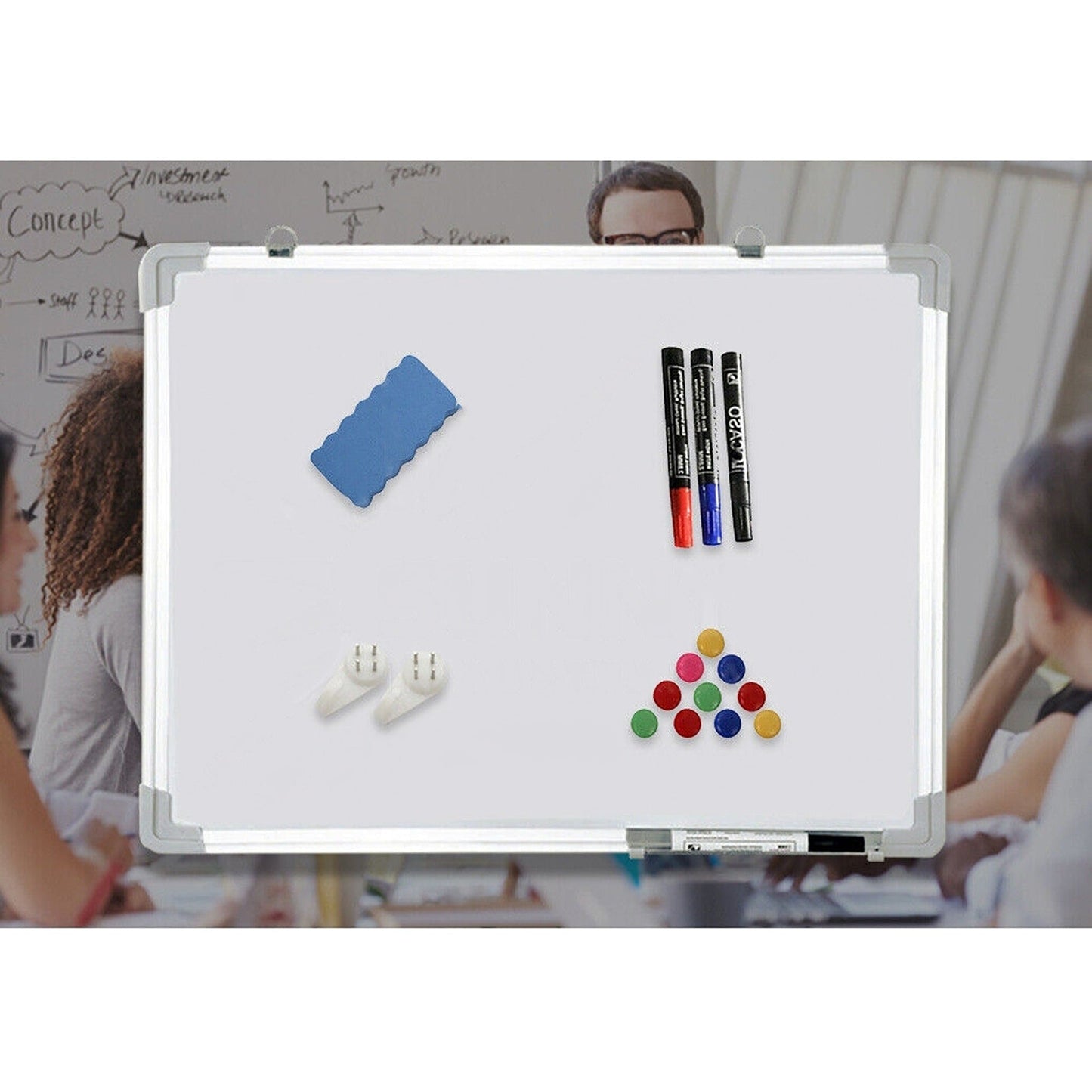 Magnetic Whiteboard for Home and Office Eraser Marker Button 4 Sizes