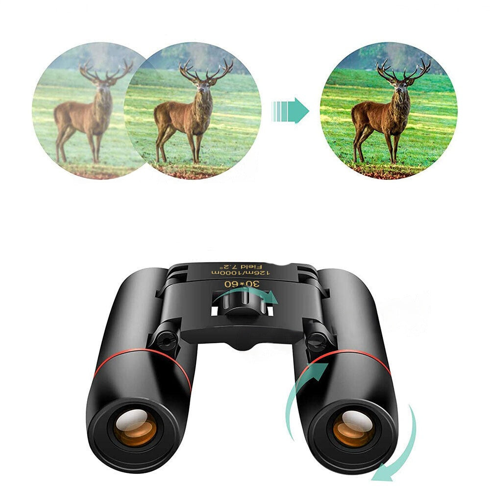 Mini Folding Travel Binoculars Telescope with Day Night Vision 30x60
