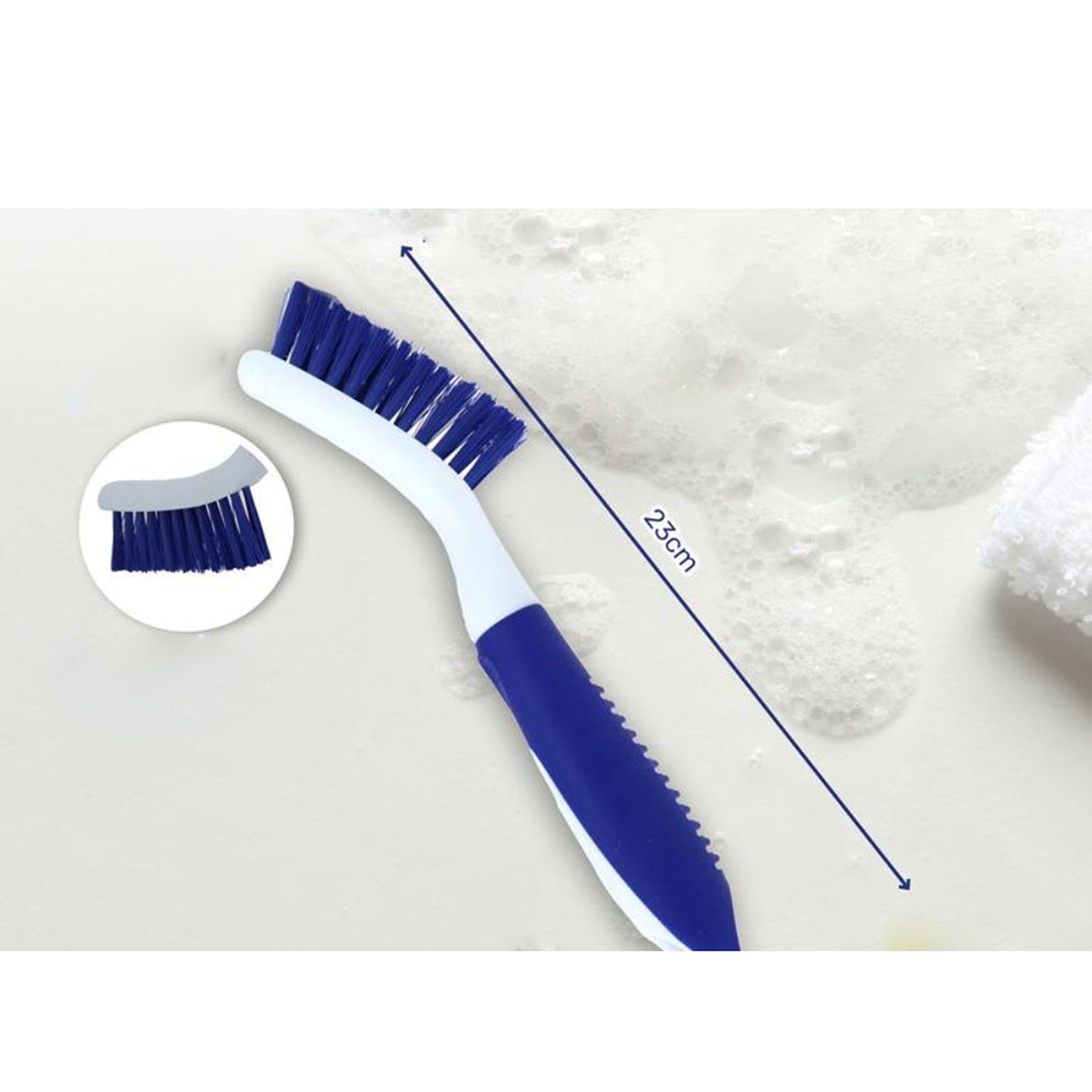2pcs Grout Cleaning Brush Set with Soft Grip Handle PET Fibre Bristles