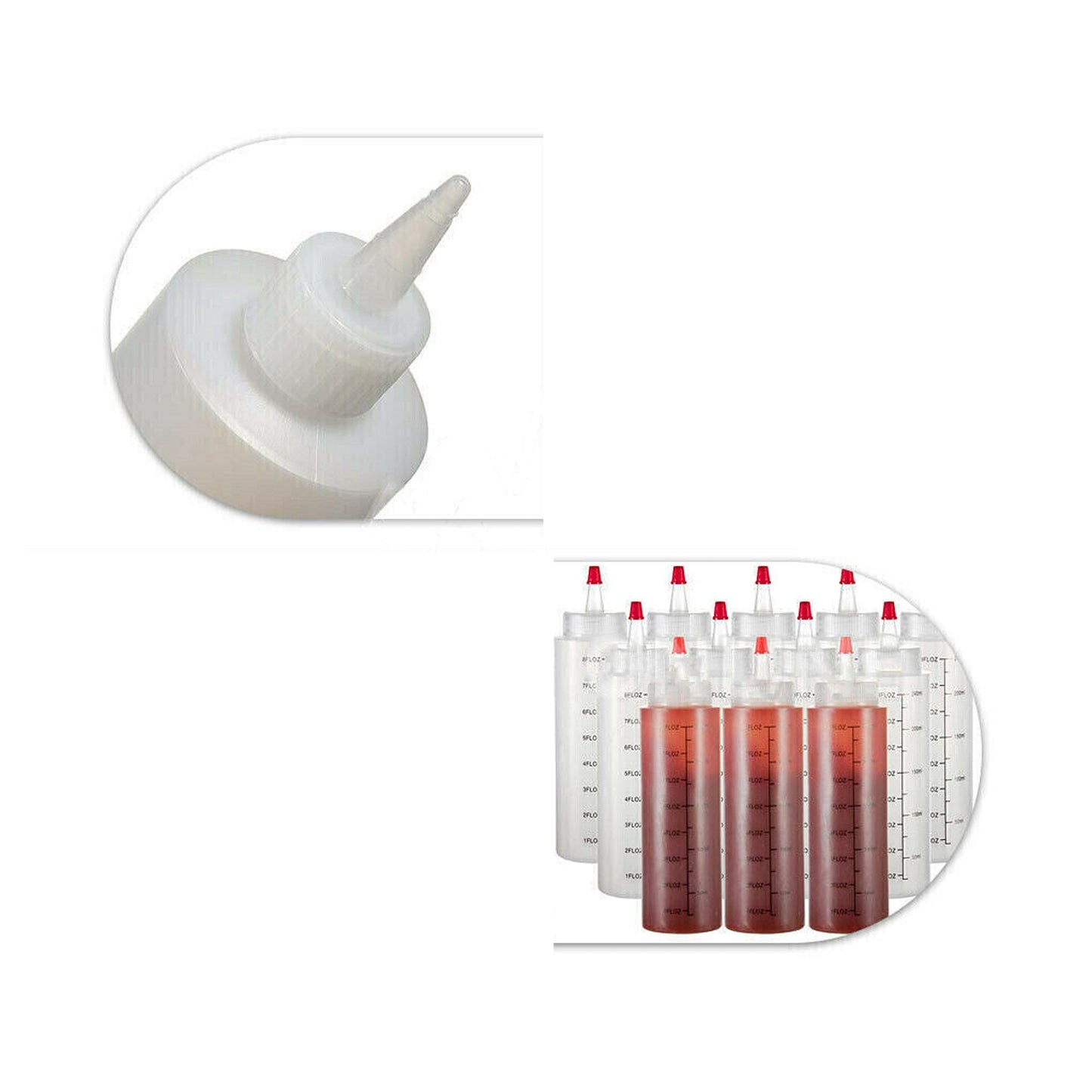 6pcs Squeeze Condiment Bottles for Sauce and Mustard Measuring