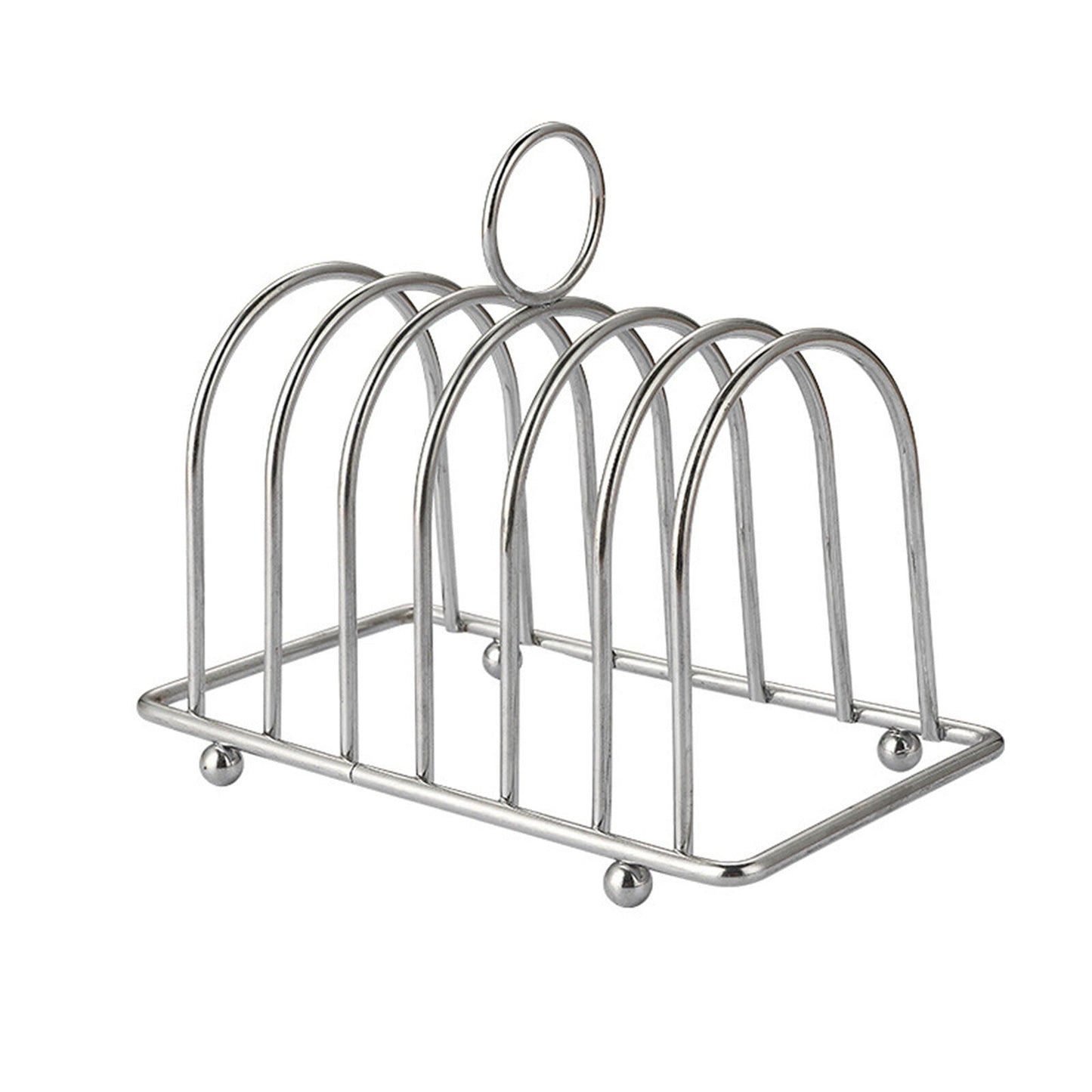 Stainless Steel Toast Bread Holder Metal Loaf Slices Rack 8 Slot