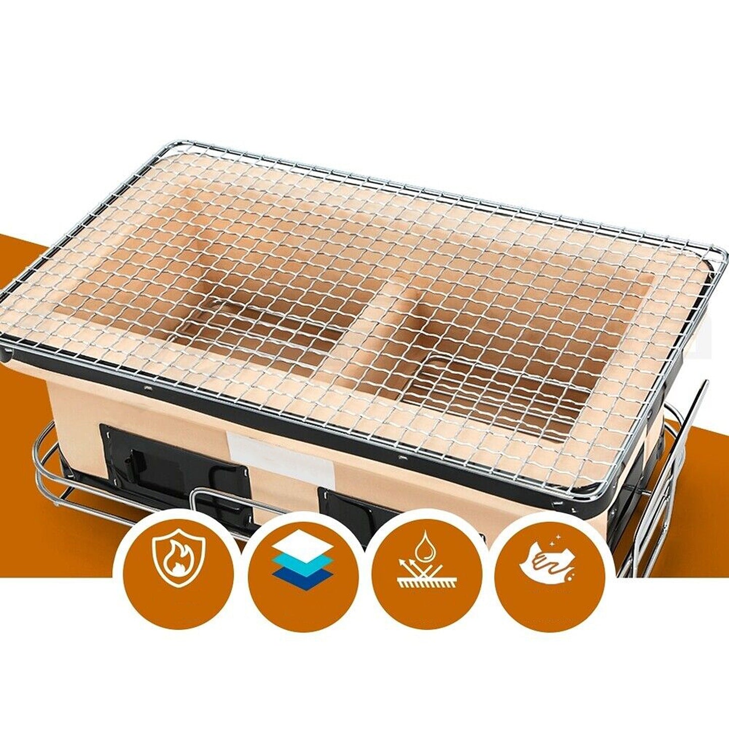 Japanese Tabletop Ceramic Hibachi BBQ Grill Smoker Charcoal Barbecue