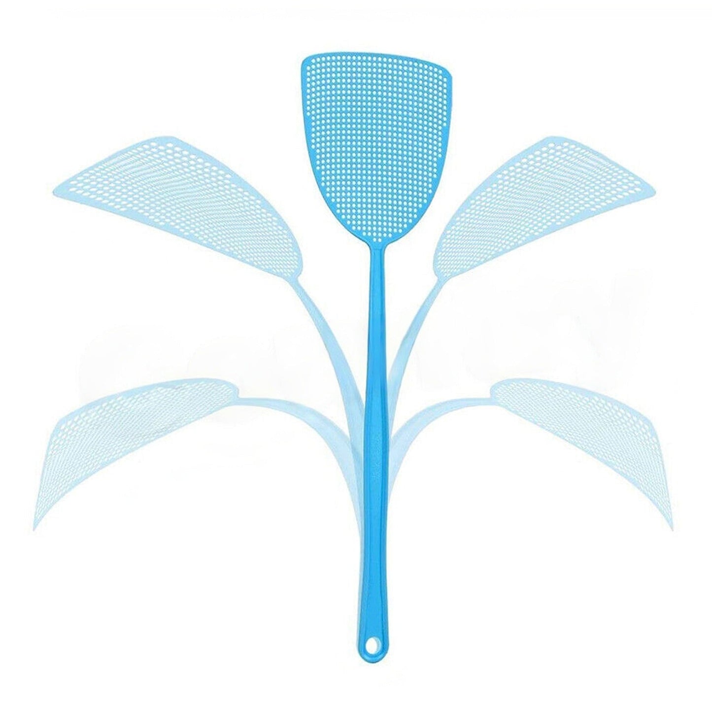 6pcs Manual Fly Swatter with Long Handle Plastic Pest Control Assorted
