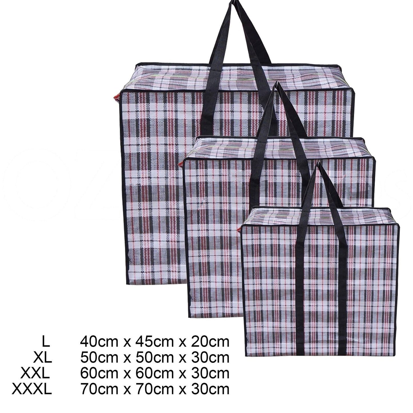 6pcs Nylon Stripe Zip Storage Bags for Packing and Travel