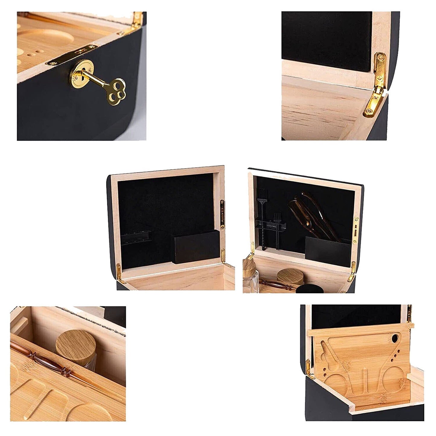 Lockable Wooden Storage Chest with Rolling Tray Ideal Gift