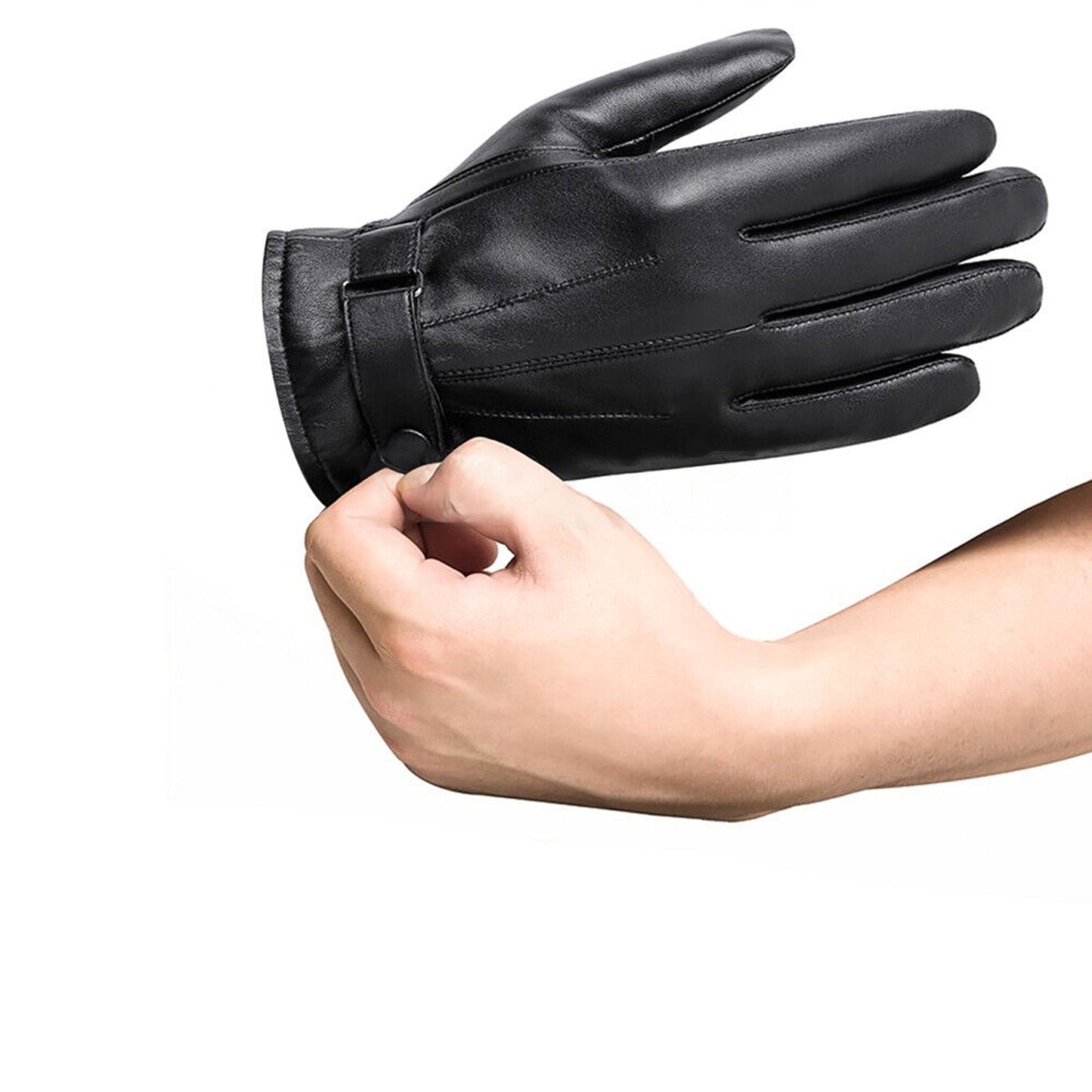 Touch Screen Winter Gloves for Men Warm Black Smartphone Compatible