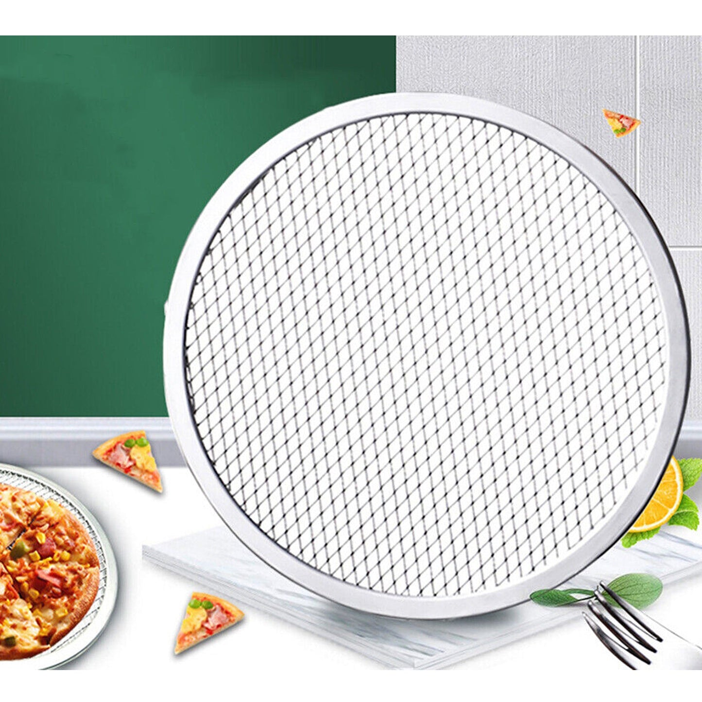 Aluminum Non-stick Mesh Pizza Baking Tray Round Net Pan