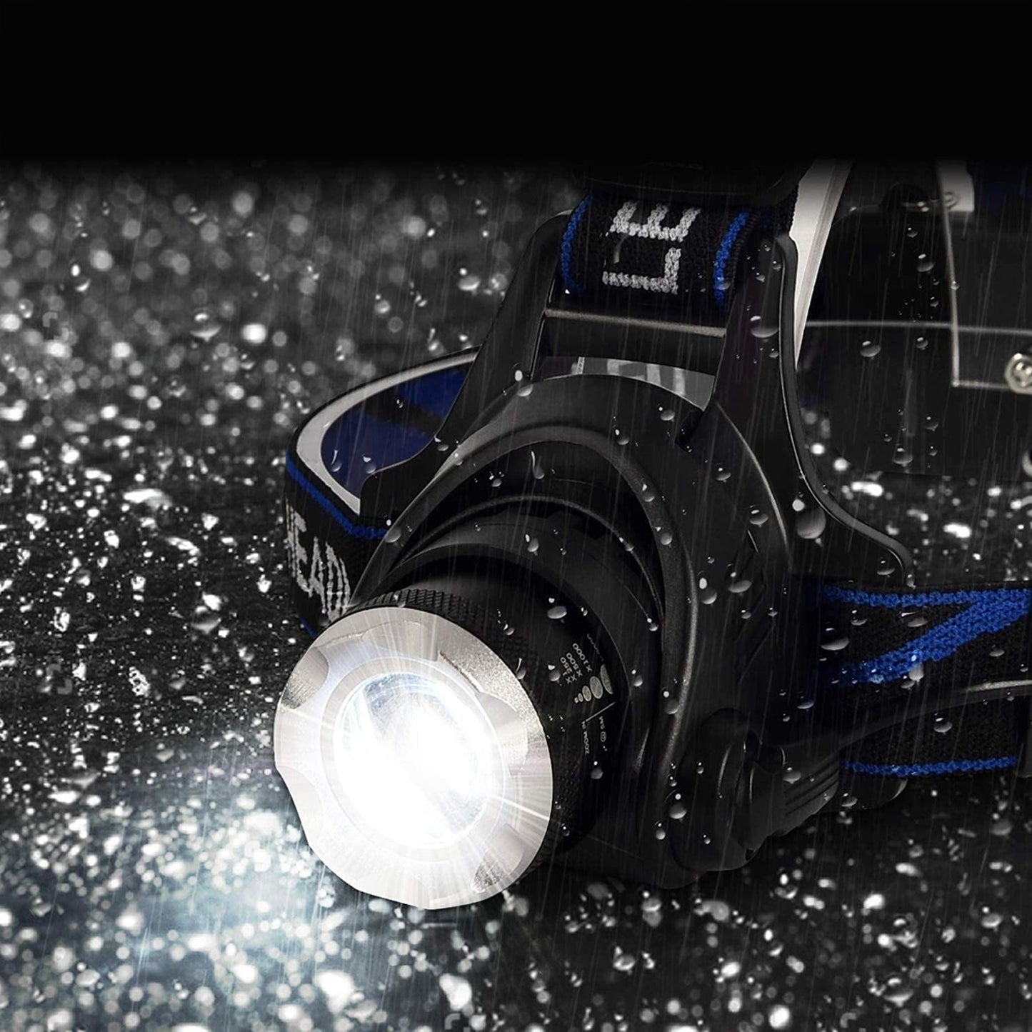 Zoomable Headlamp Rechargeable LED Head Torch 350000lm