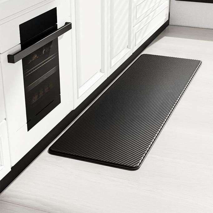 Black Anti-Oil Waterproof Kitchen Door Mat Non-Slip Floor Rug Carpet
