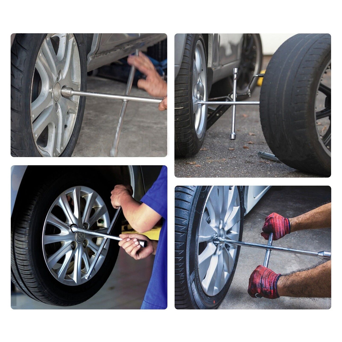 4 Way Wheel Brace Tyre Cross Nut Wrench for Cars