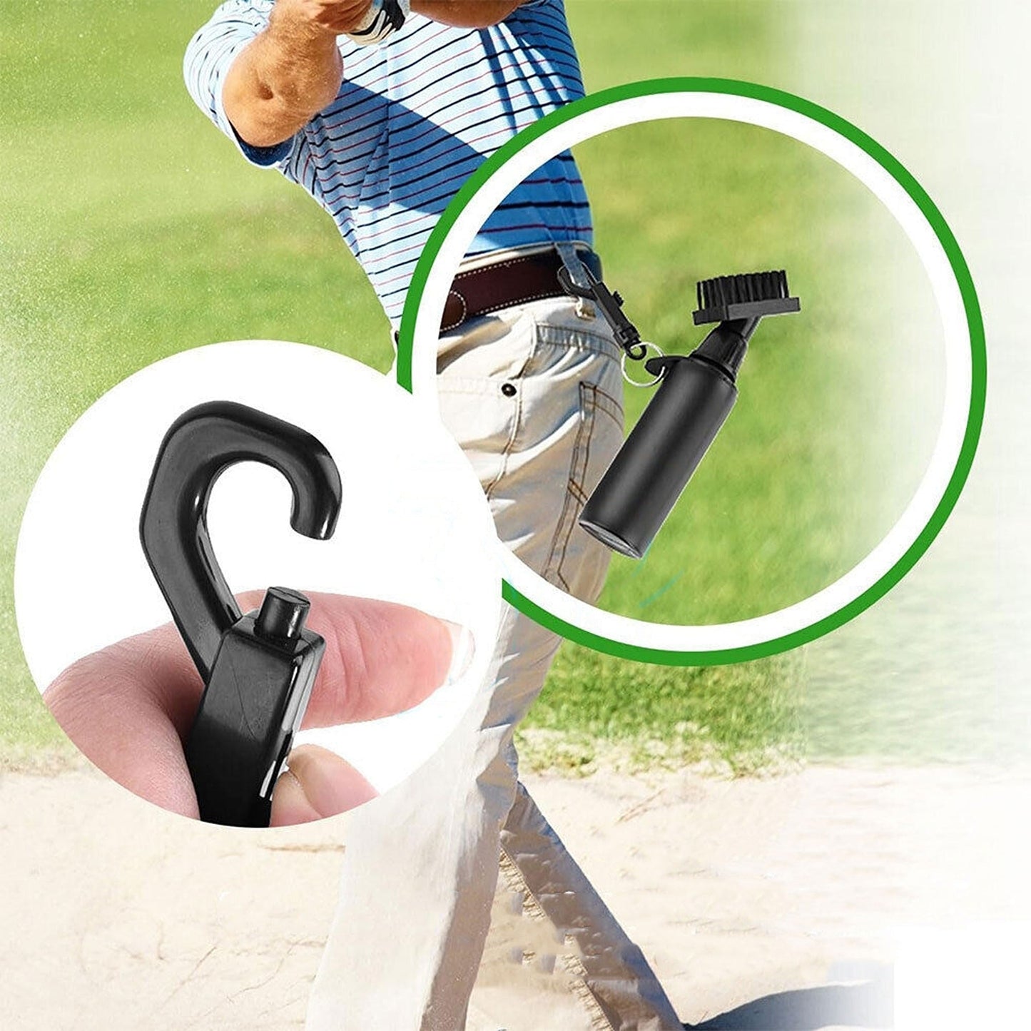 Golf Club Cleaning Brush with Water Bottle Groove Cleaner