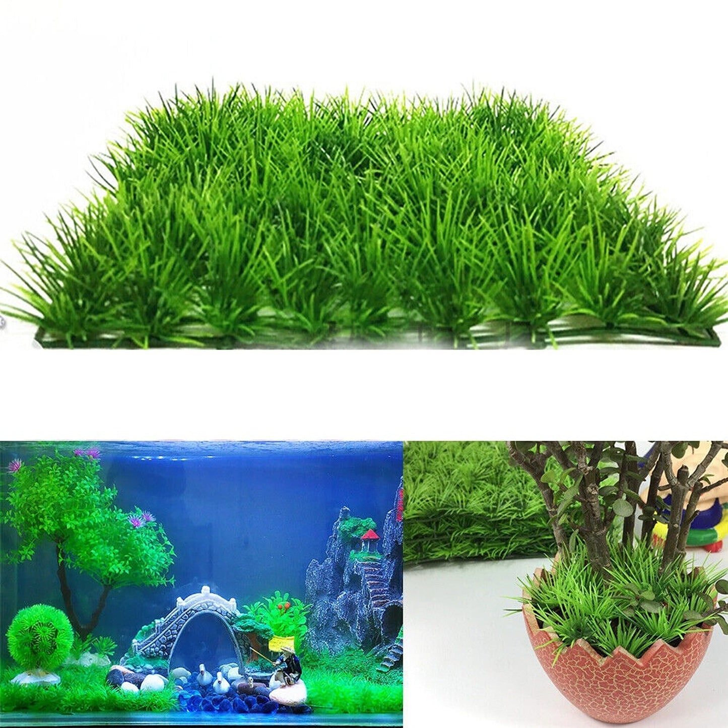 Fake Plastic Grass Decor for Aquarium Landscaping