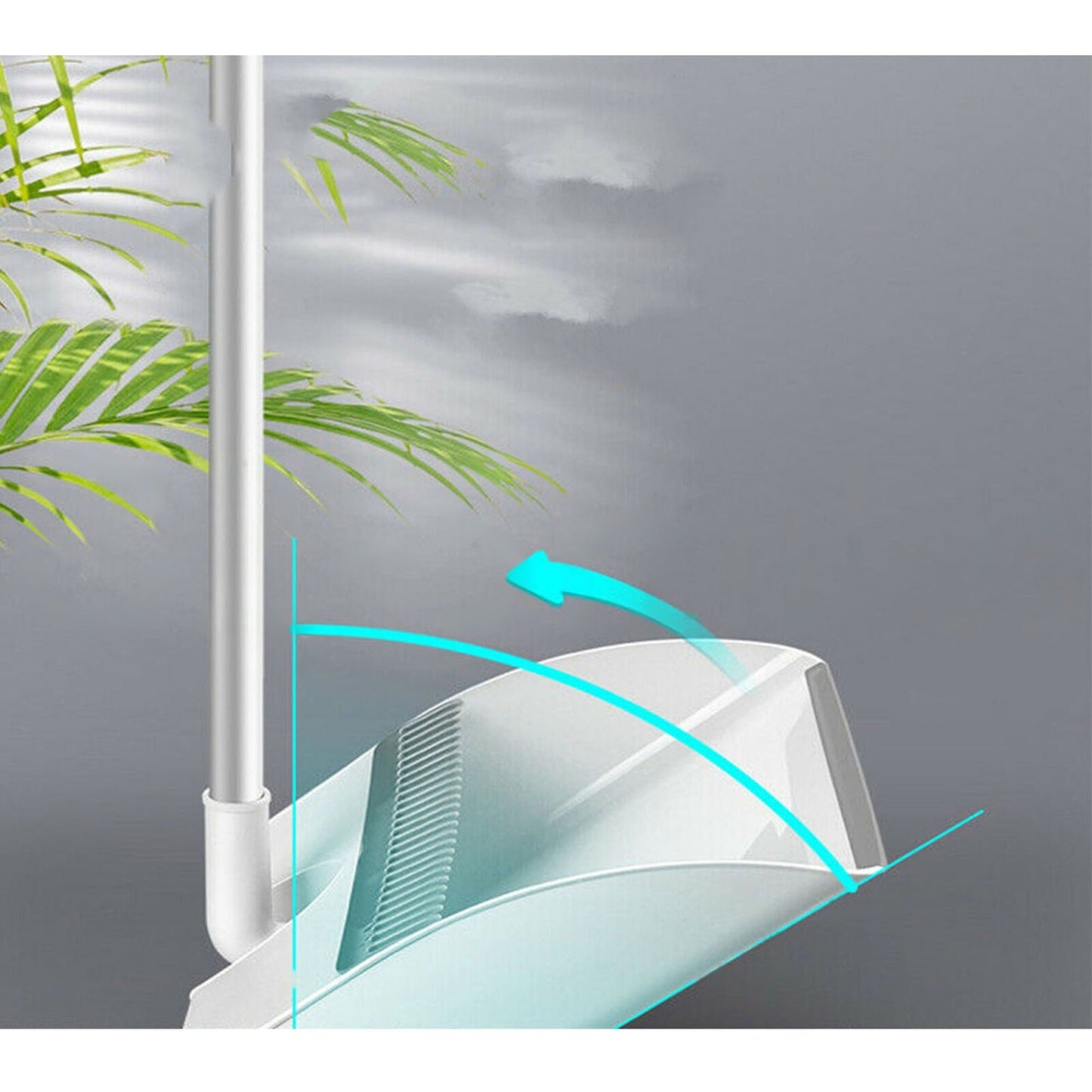 Stand Up Long Handle Dustpan and Broom Set with Storage Holder