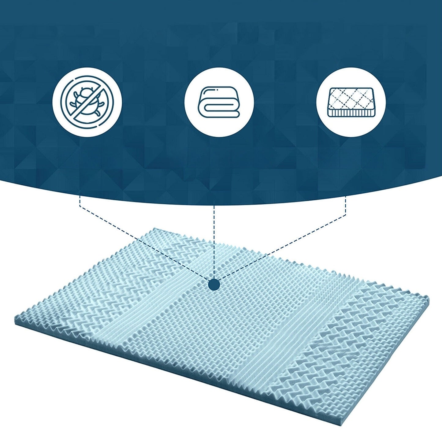 Cool Gel Memory Foam Mattress Topper Queen Bed Support Bedding