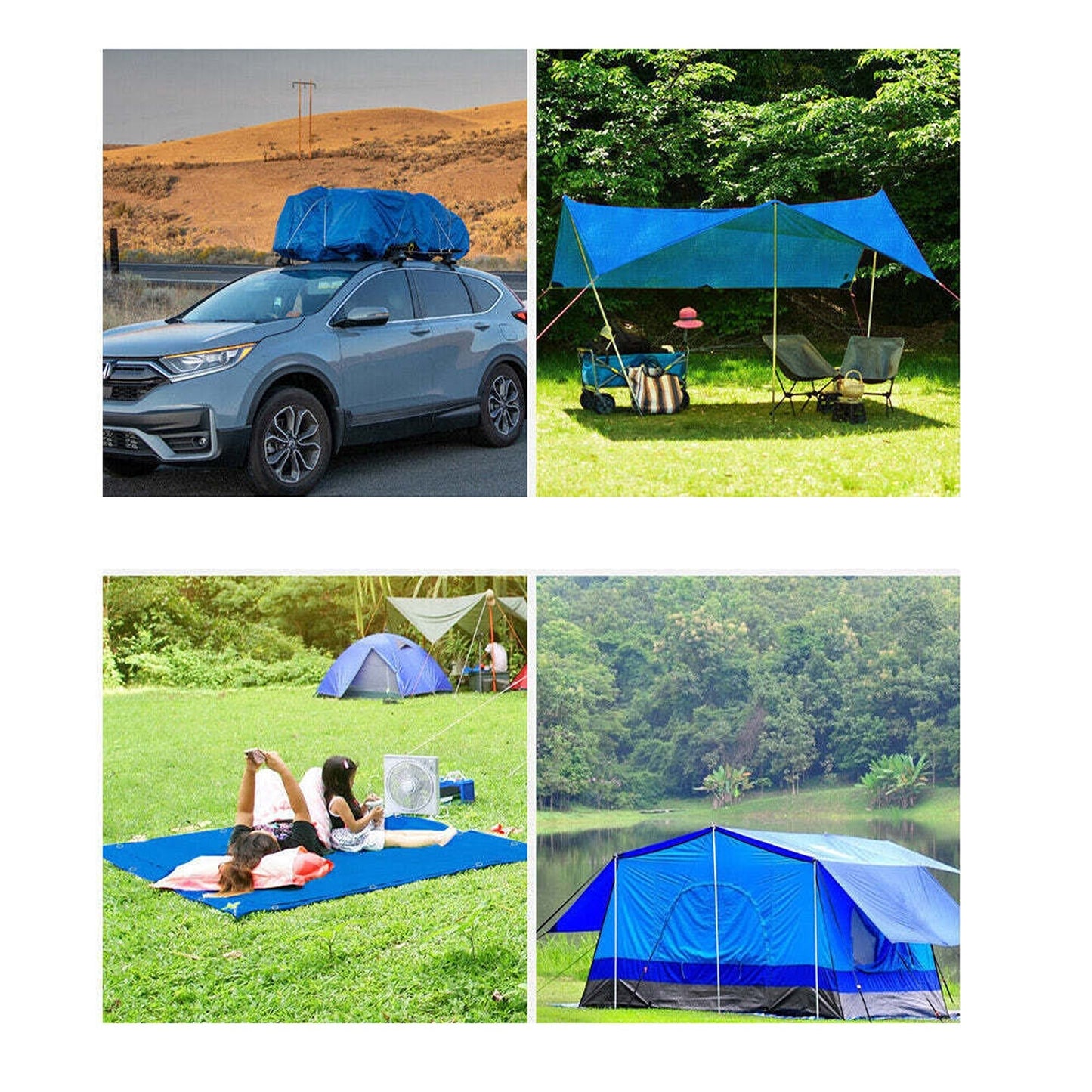 Blue Heavy Duty Weatherproof Tarpaulin for Camping and Shelter