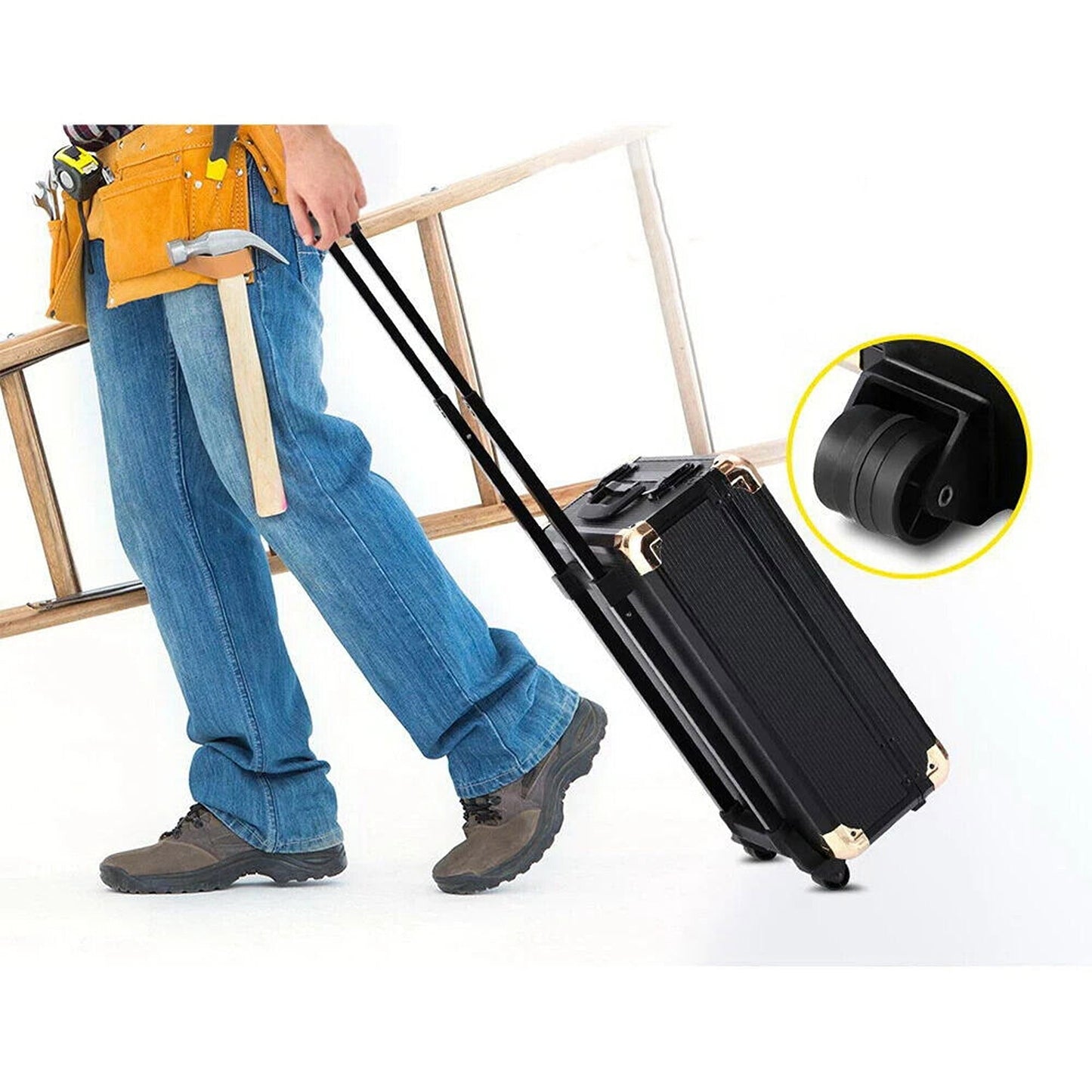 Mechanic DIY Toolbox with 1375 Pieces Portable Rolling Case Trolley Set