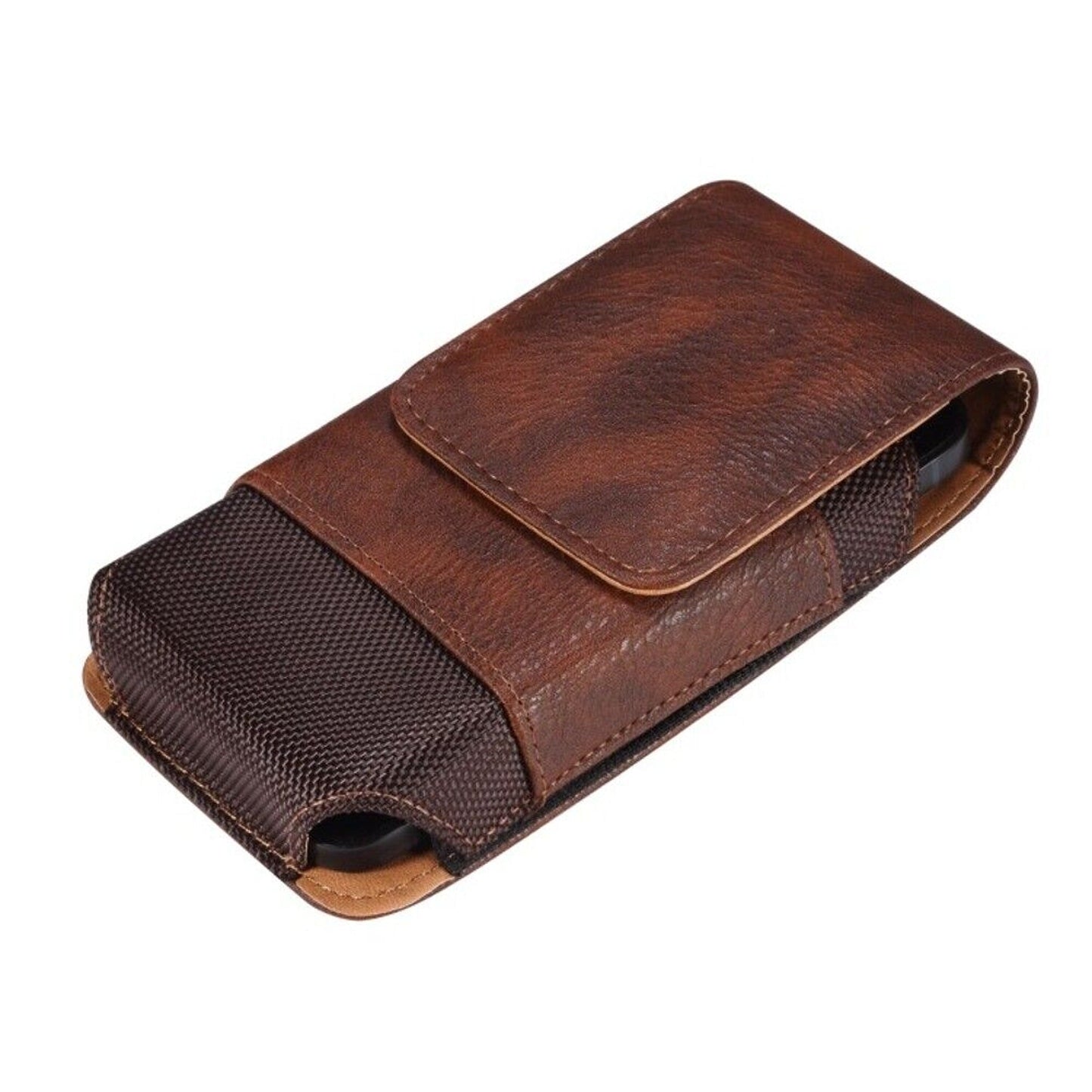 Mobile Phone Holster Pouch with Belt Clip for Men Brown