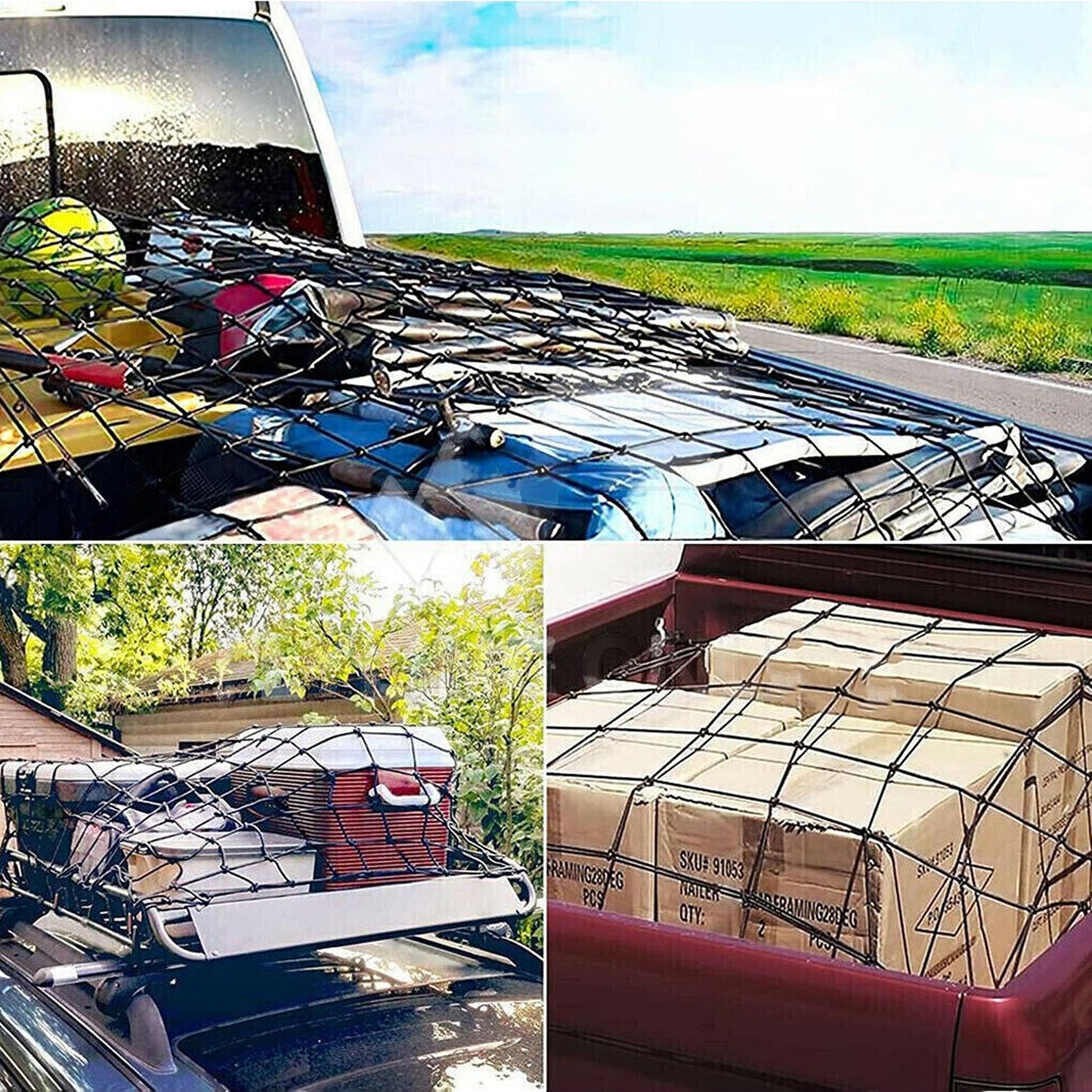 Car Roof Top Rack Luggage Bungee Net Cargo Mesh Storage Cover