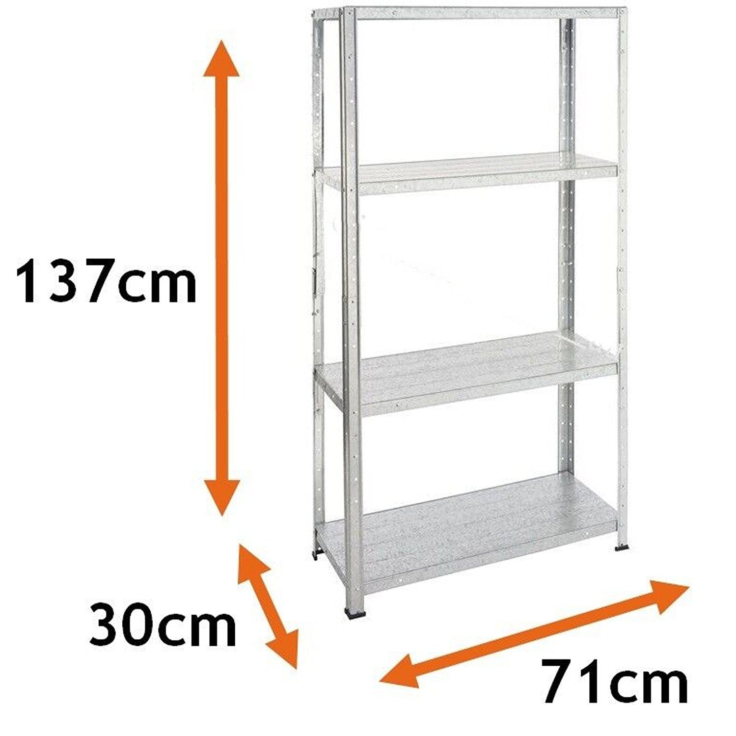 4-Tier Metal Storage Shelf Rack for Garage and Industrial Use