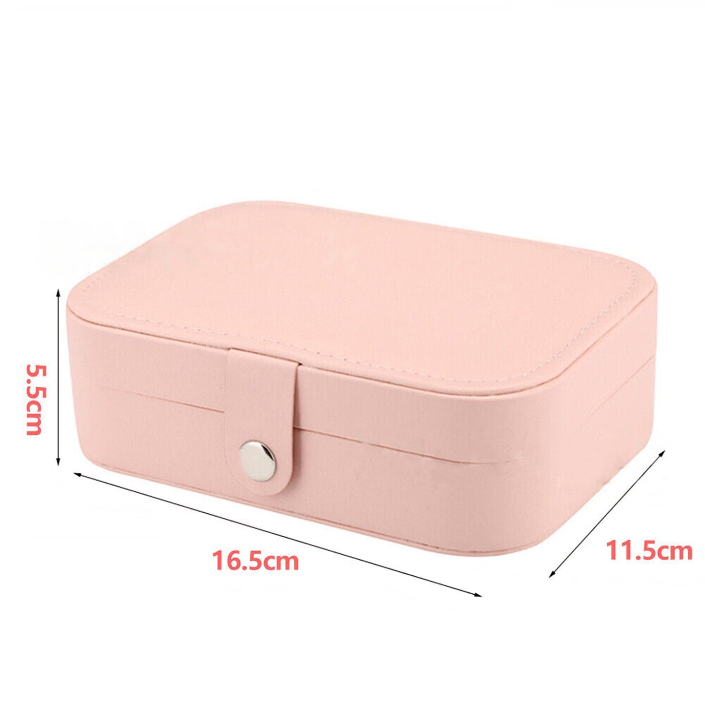 Travel-Sized Portable Leather Jewelry Box Organizer