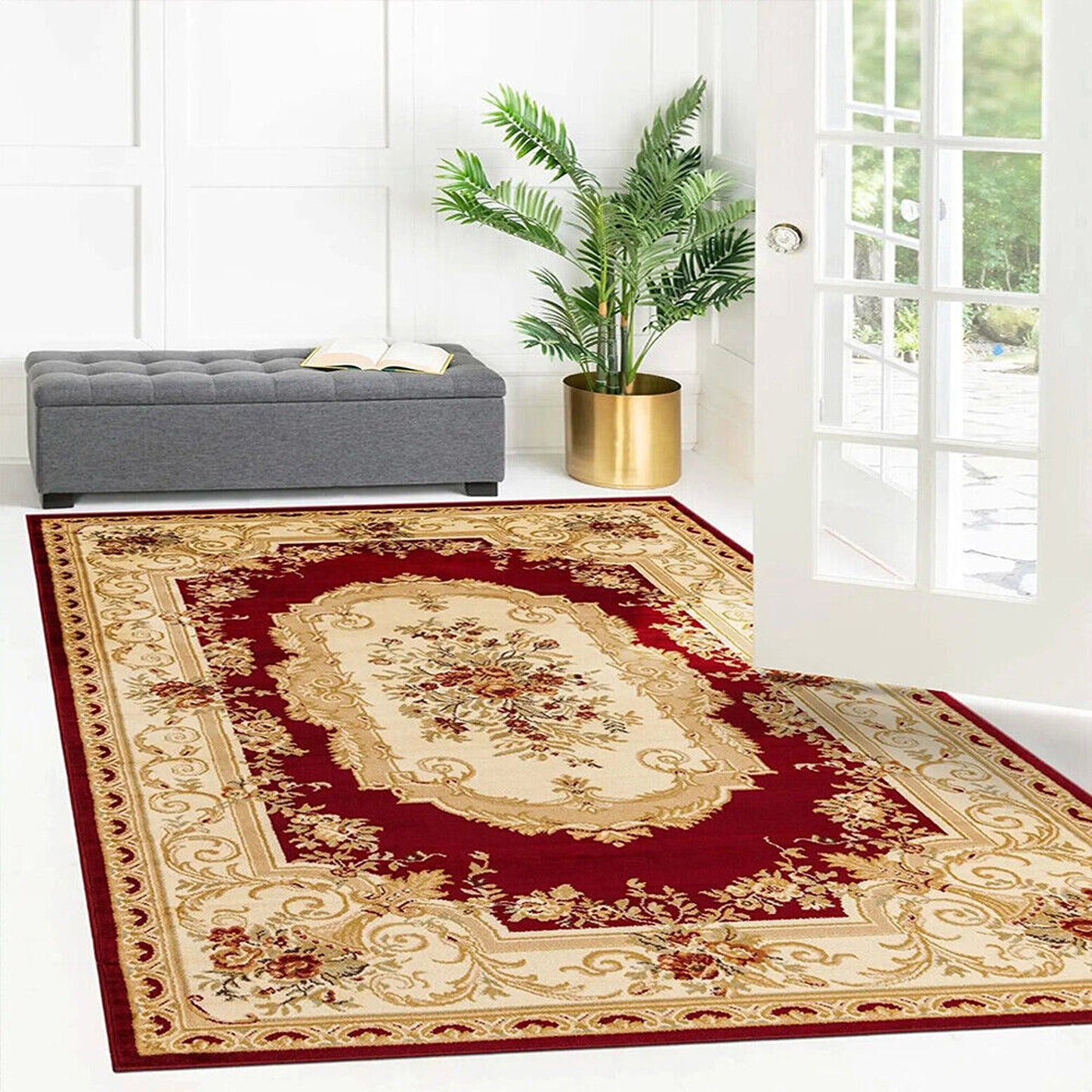 Luxury Royal Style Design Large Soft Shaggy Easy Clean Area Rug