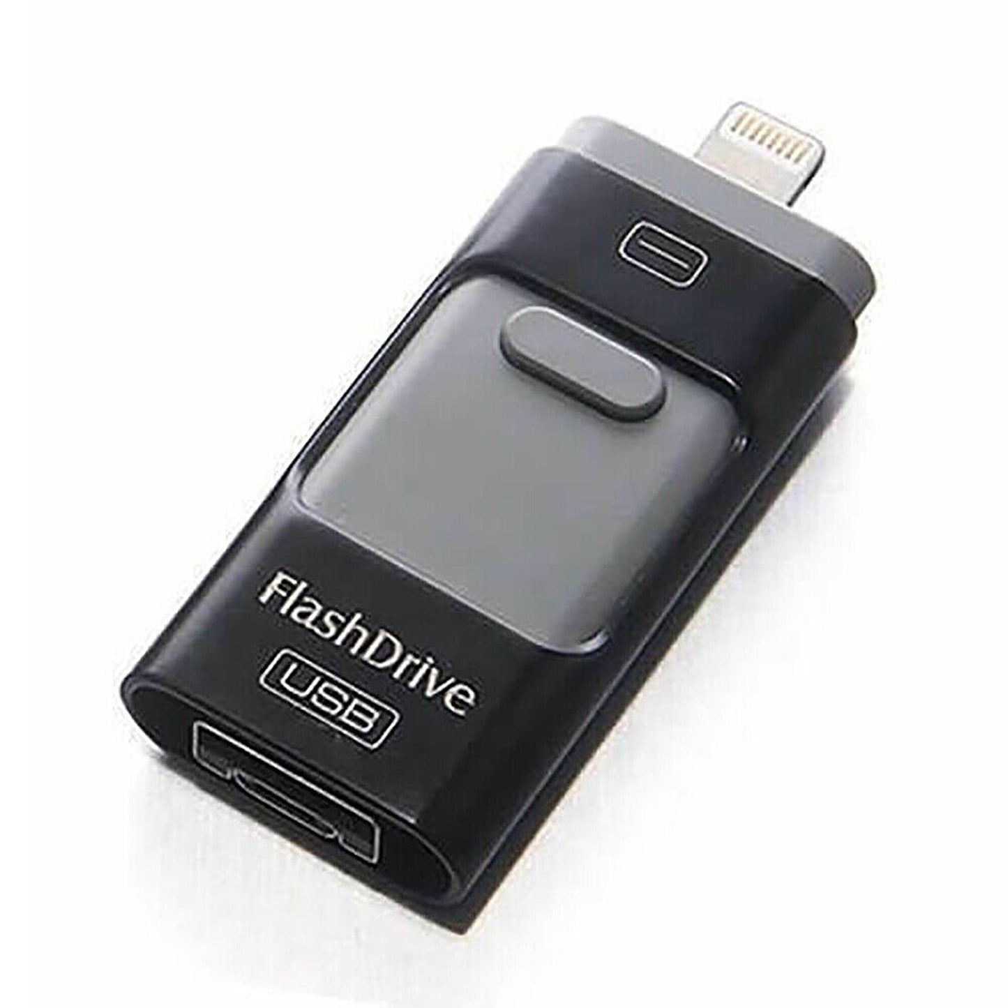 Black 3 in 1 Flash Drive USB Memory Stick for IOS Android iPhone