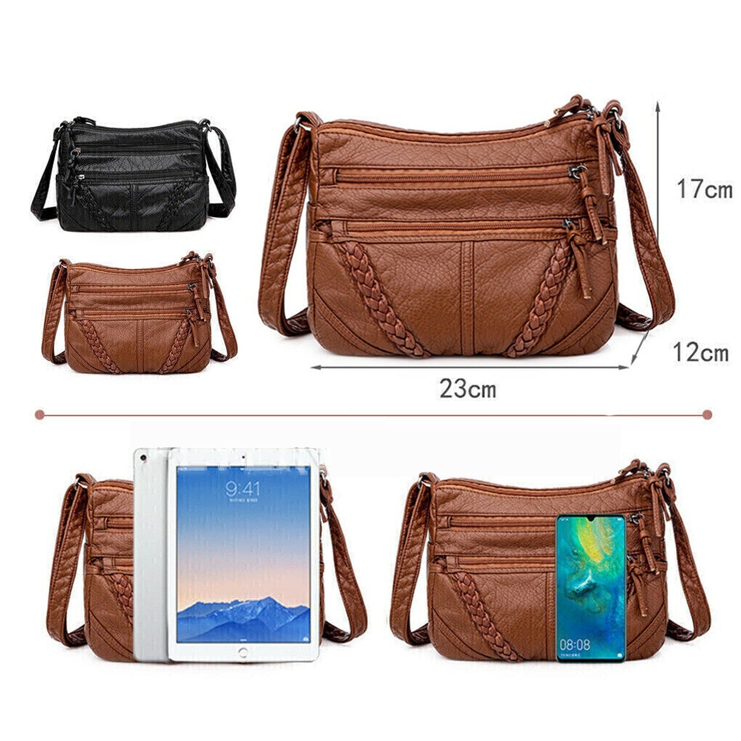Ladies' Soft Crossbody Messenger Bag Shoulder Over Handbags for Women