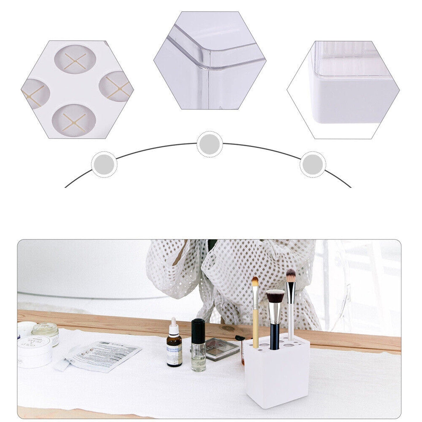 Makeup Organizer for Brushes and Lipsticks Plastic Cosmetic Display Case