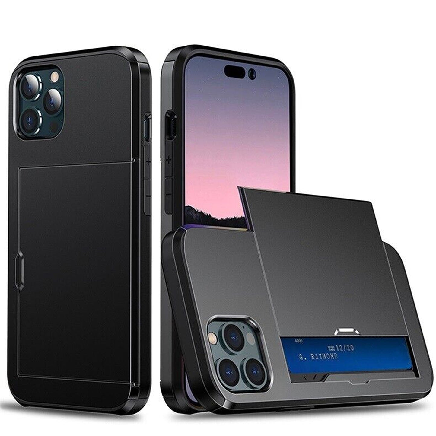 Black Shockproof Bumper Case for iPhone 15 14 13 Pro Max XS XR Plus