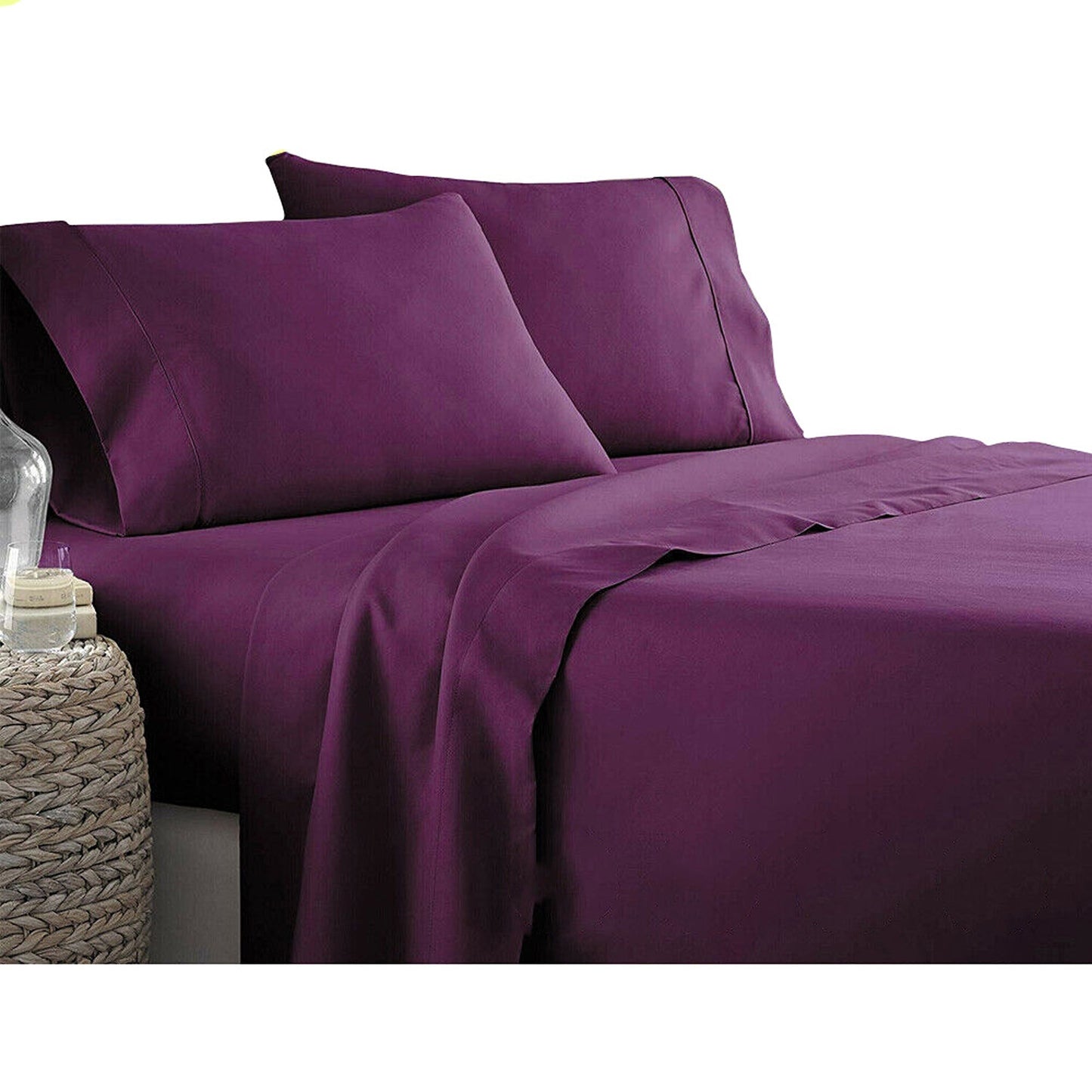 Purple Egyptian Cotton Ultra Soft Sheet Set - Flat and Fitted