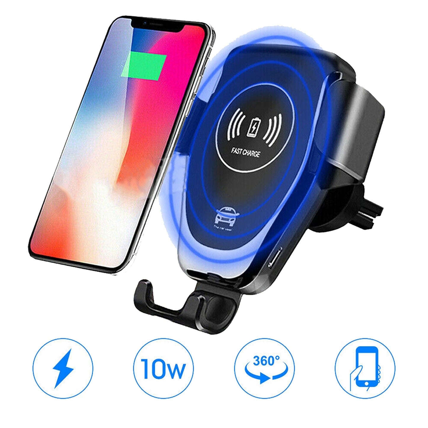 Gravity Charger Mount Wireless Car Holder For iPhone Pro Max 11 XS XR X 8