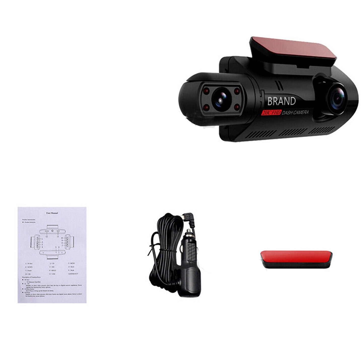 1080P Dash Cam Dual Lens Video Recorder Front Camera