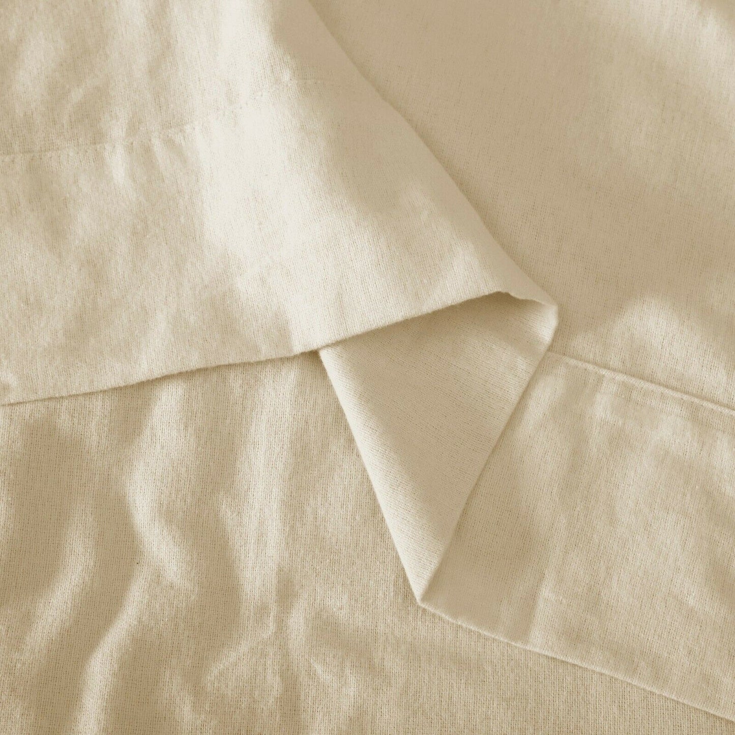 Cream Cotton Flannelette Sheets Set with Standard Pillow Case Single Double Queen King