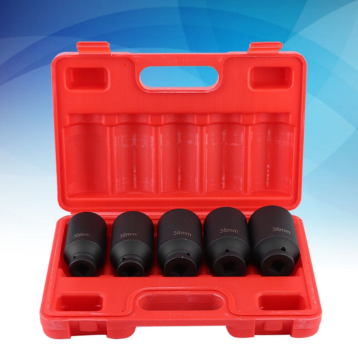 5pcs Drive Deep Socket Bit Set with Star Hex Ratchet 30mm 32mm 34mm 35mm 36mm