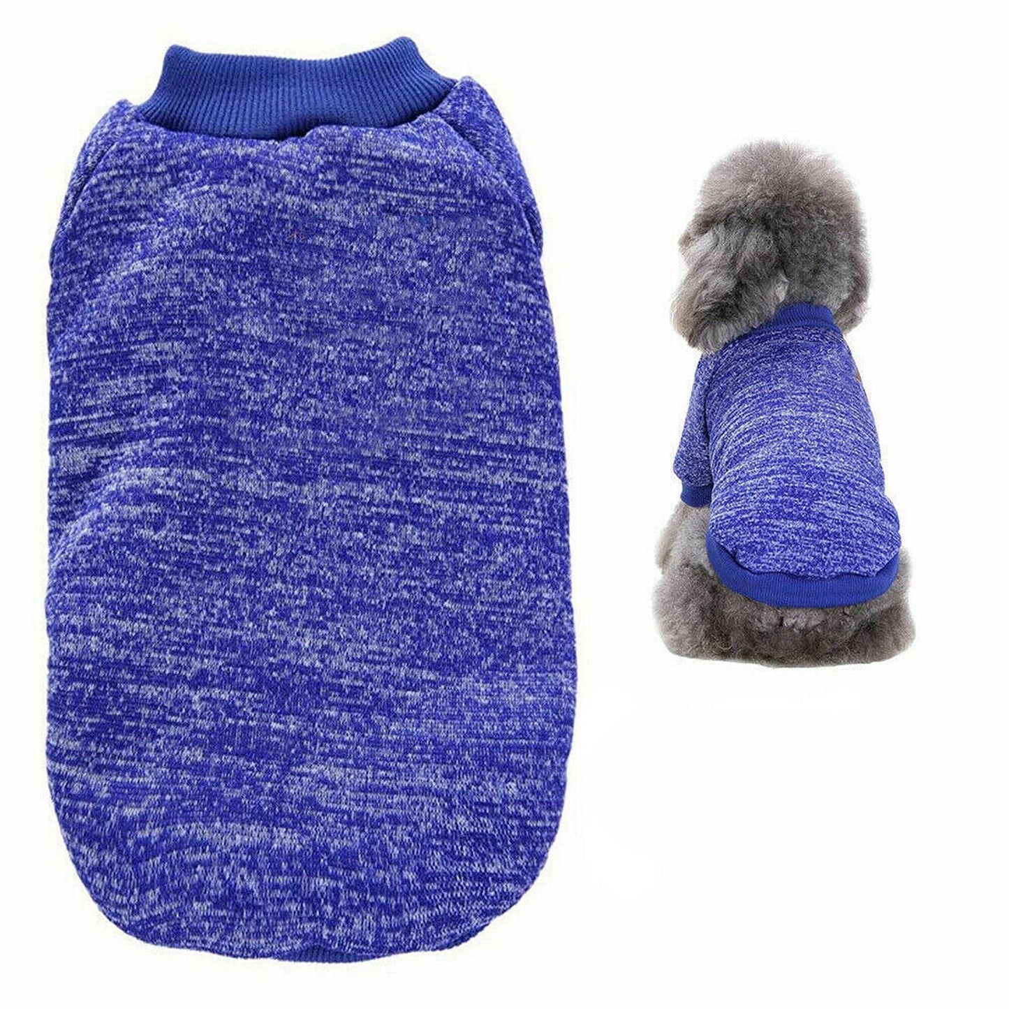 Dark Blue Winter Pet Dog Sweater Warm Knitwear Jumper for Puppy and Cat