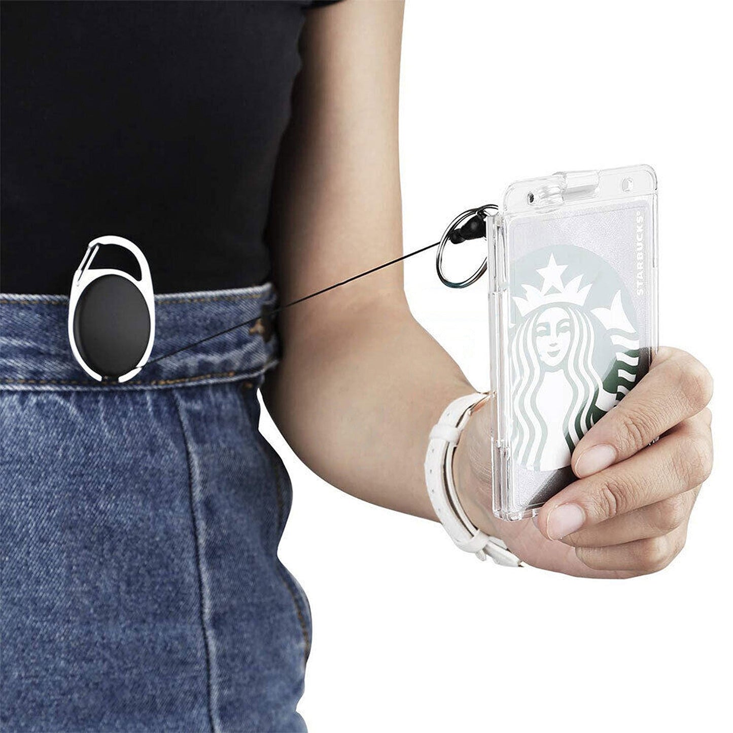 5pcs Double Side ID Card Holder Lanyard Hard Plastic Badge Business Work Pouch