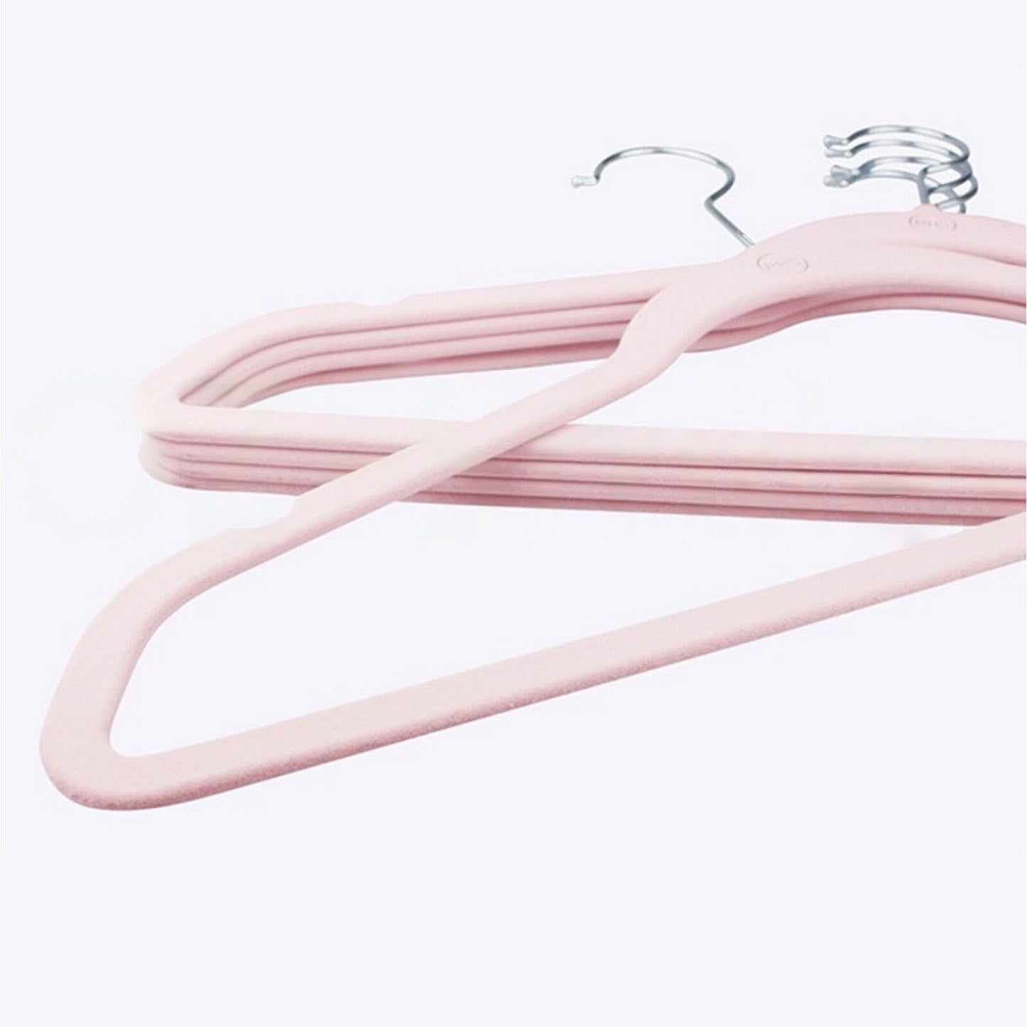 Set of 50 Coloured Non-Slip Velvet Coat Hangers for Space Saving
